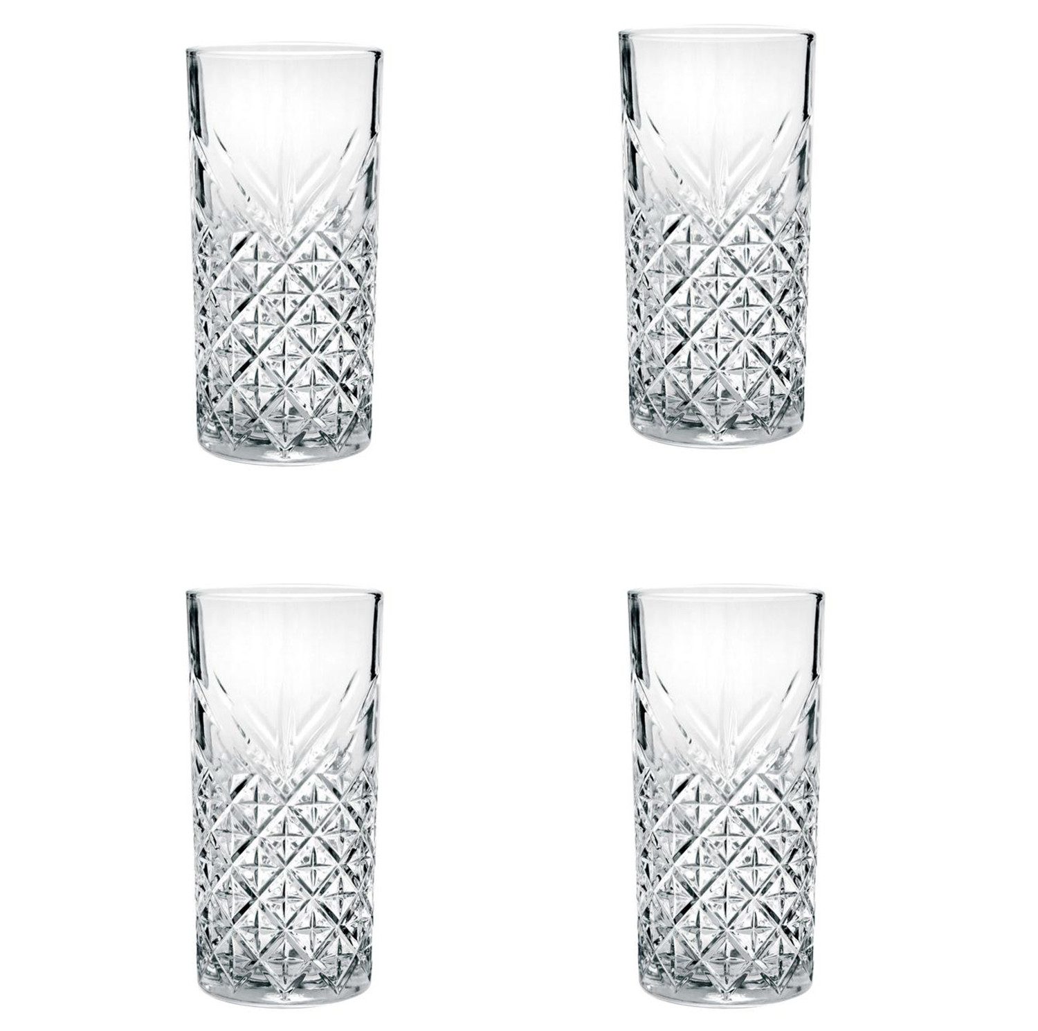 Pasabahce Скло-Set Timeless-52800, Glas, Trinkgläser 4-er Set Kristall Optik, Spülmaschinenfest