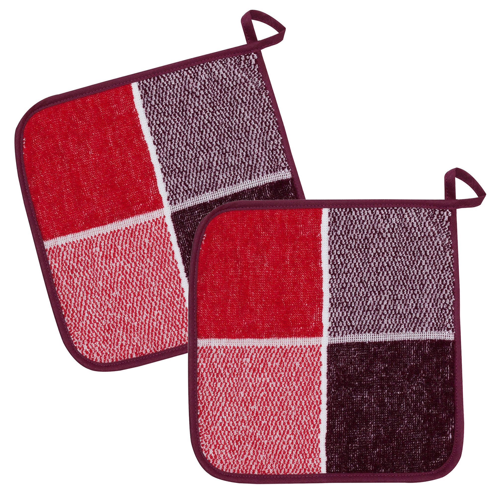 Kracht Topflappen Blockkaro, (Set, 2-tlg., 2-teilig), 2er Set Topflappen, B günstig online kaufen