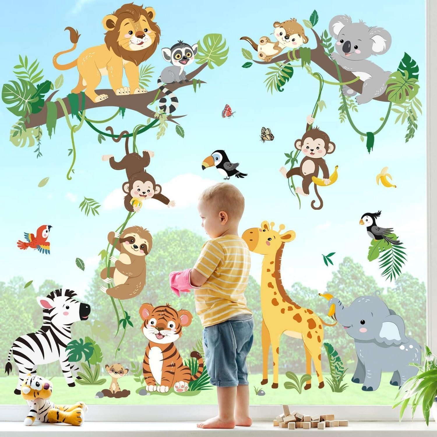 LuxusKollektion Fensterbild Fensteraufkleber Safari Tiere