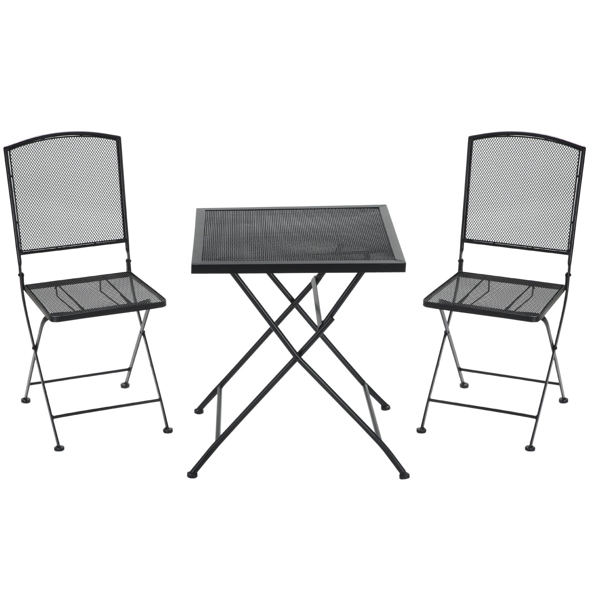 Outsunny Sitzgruppe Garten Garnitur für Terrasse Balkon Metall Grau