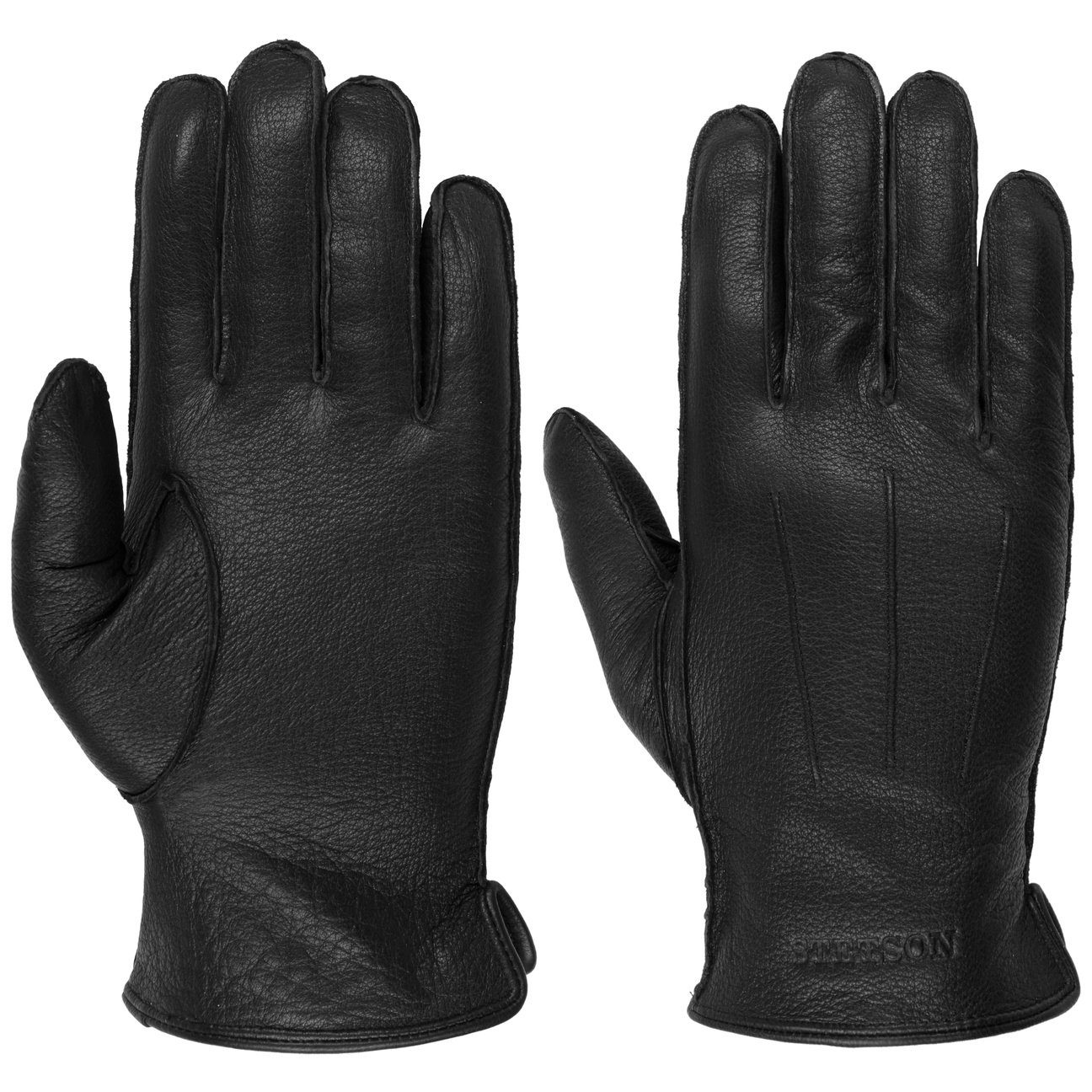 Stetson Lederhandschuhe Handschuhe mit Futter Schwarz