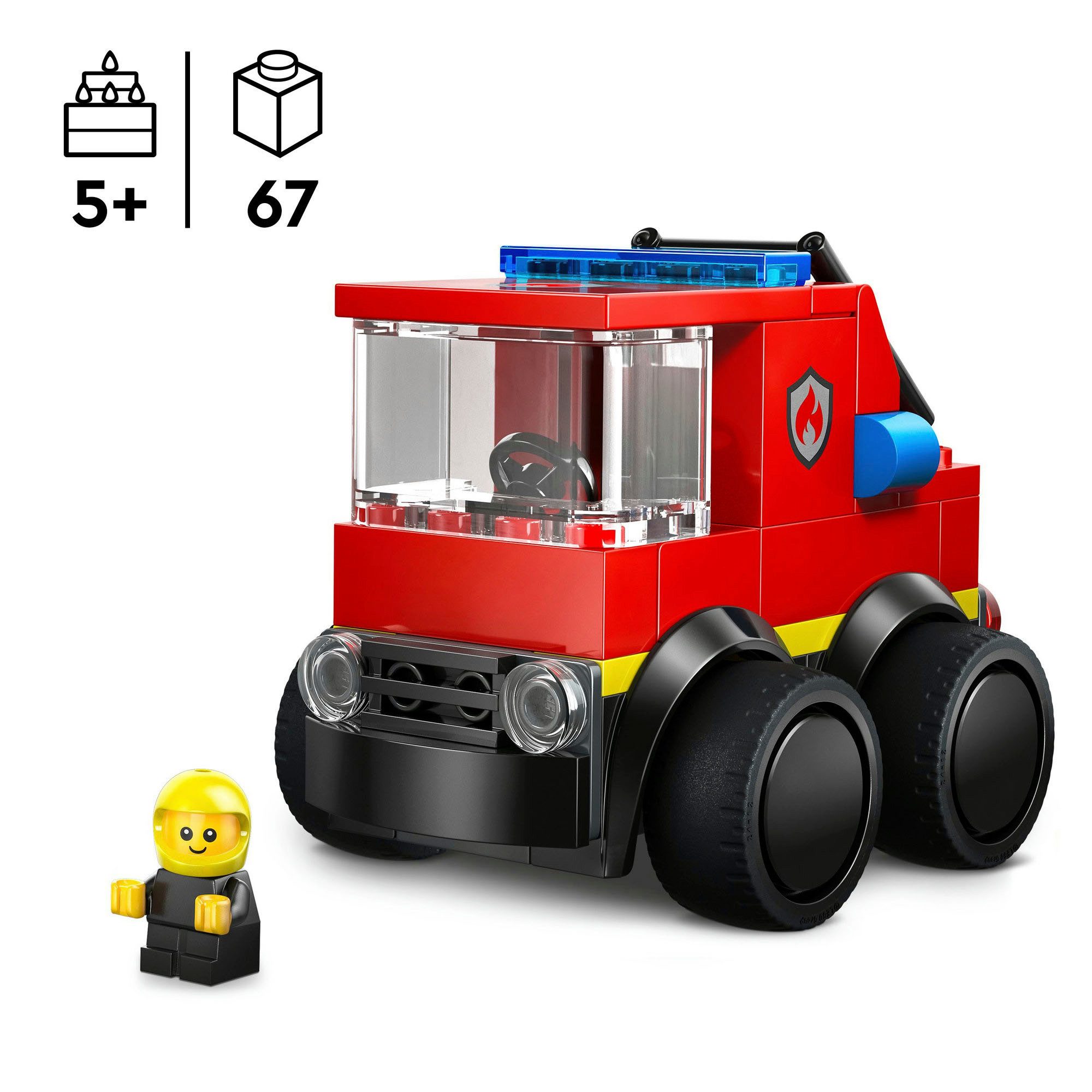 LEGO® Coole Flitzer – Löschauto (60482), LEGO City Konstruktionsspielsteine, (67 St), Made in Europe – Bild 3 von 5