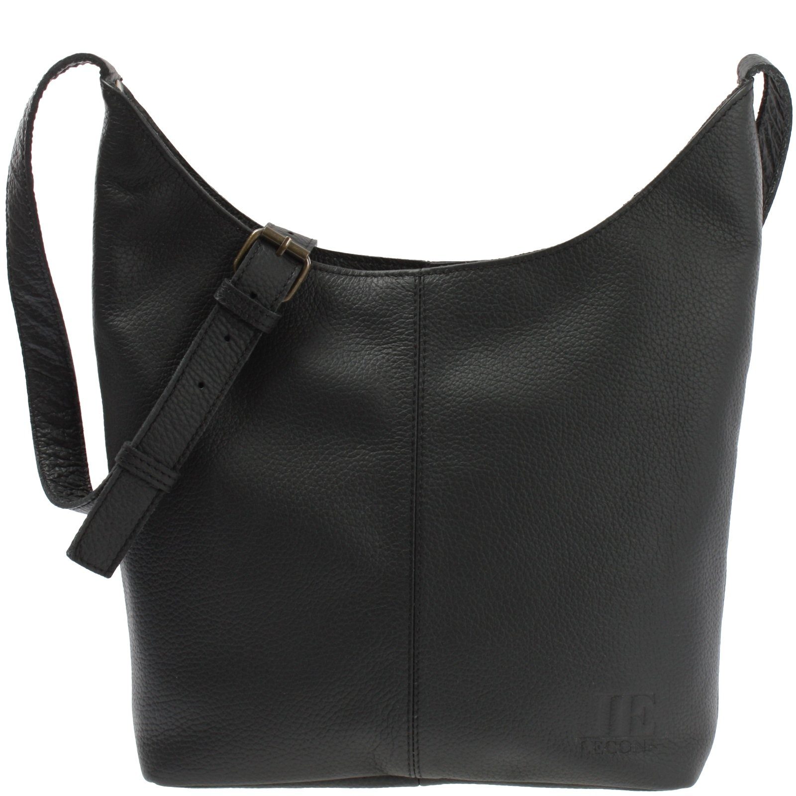 LECONI Umhängetasche mittlere Handtasche Damen Schultertasche Damentasche Leder LE0072, Echt Leder – verstellbarer Schulterriemen – Größe 33 × 33 × 9 cm
