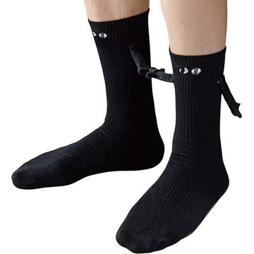 NUODWELL Socken 4 Paar Lustige Magnetische Mittlere Socken, Hand-in-Hand Paar Socken (4-Paar)