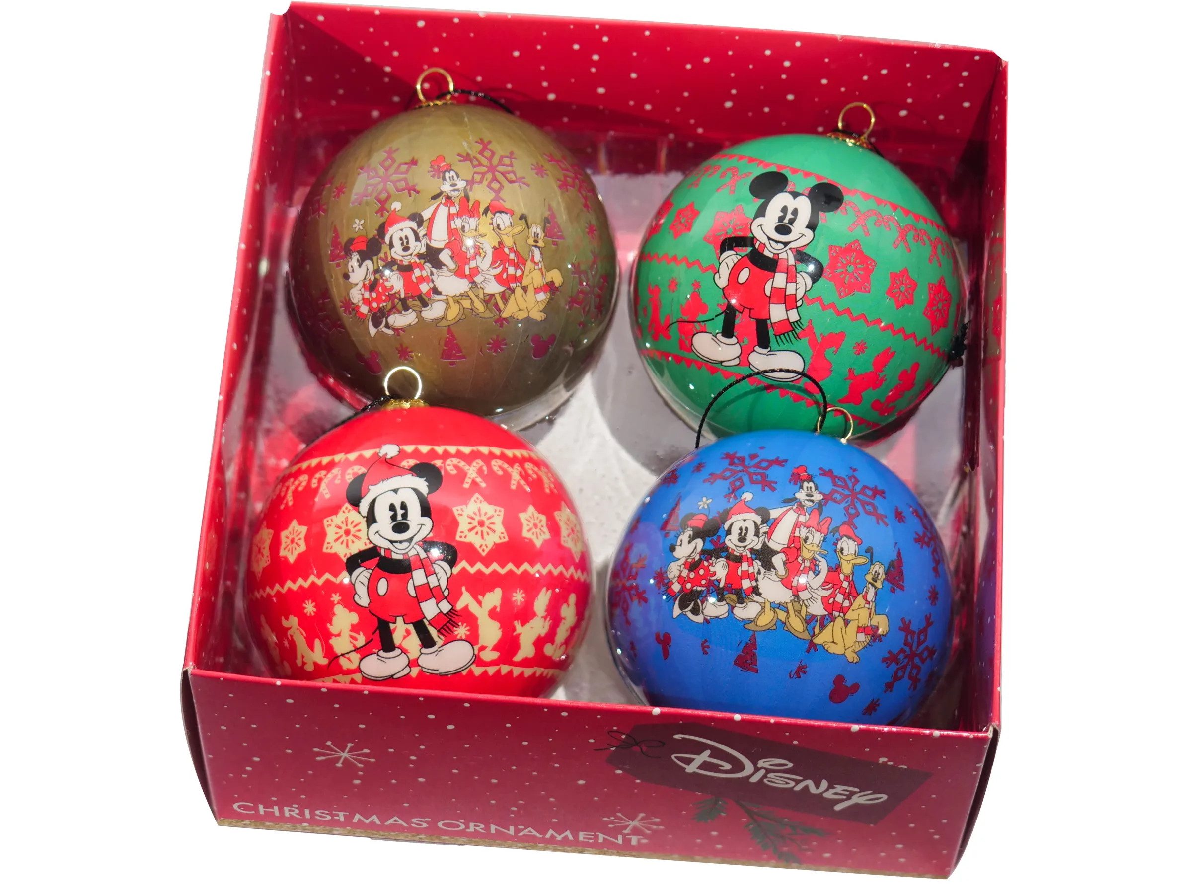 Disney Weihnachtsbaumkugel Mickey Mouse Weihnachtskugeln 4er Set Disney Christmas (4 St)