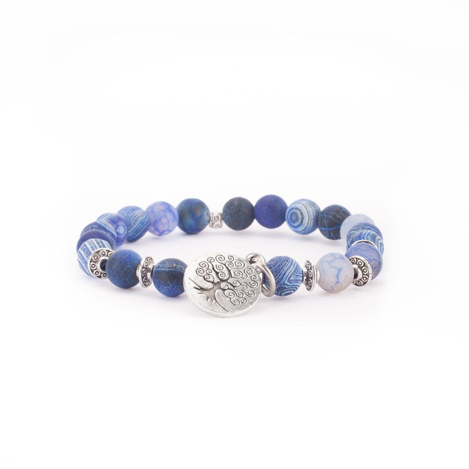 bodhi Perlenarmband Mala Armband mit blauem günstig online kaufen
