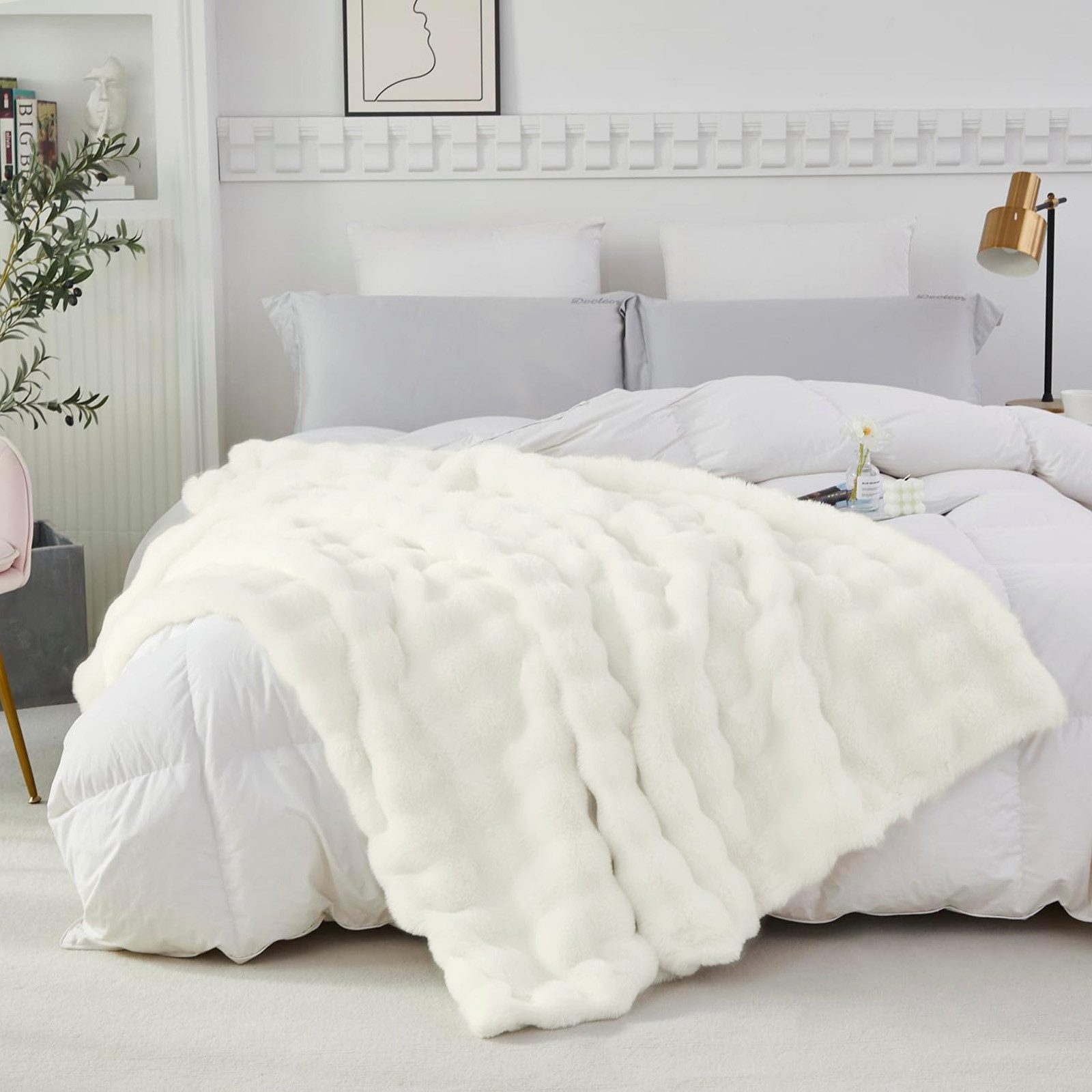 Wohndecke Sofadecke Welle Plüschdecke Zotteldecke Künstlich günstig online kaufen