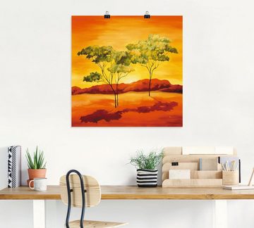 Artland Wandbild Sonnenuntergang in der Steppe, Afrika (1 St), als Leinwandbild, Poster in verschied. Größen