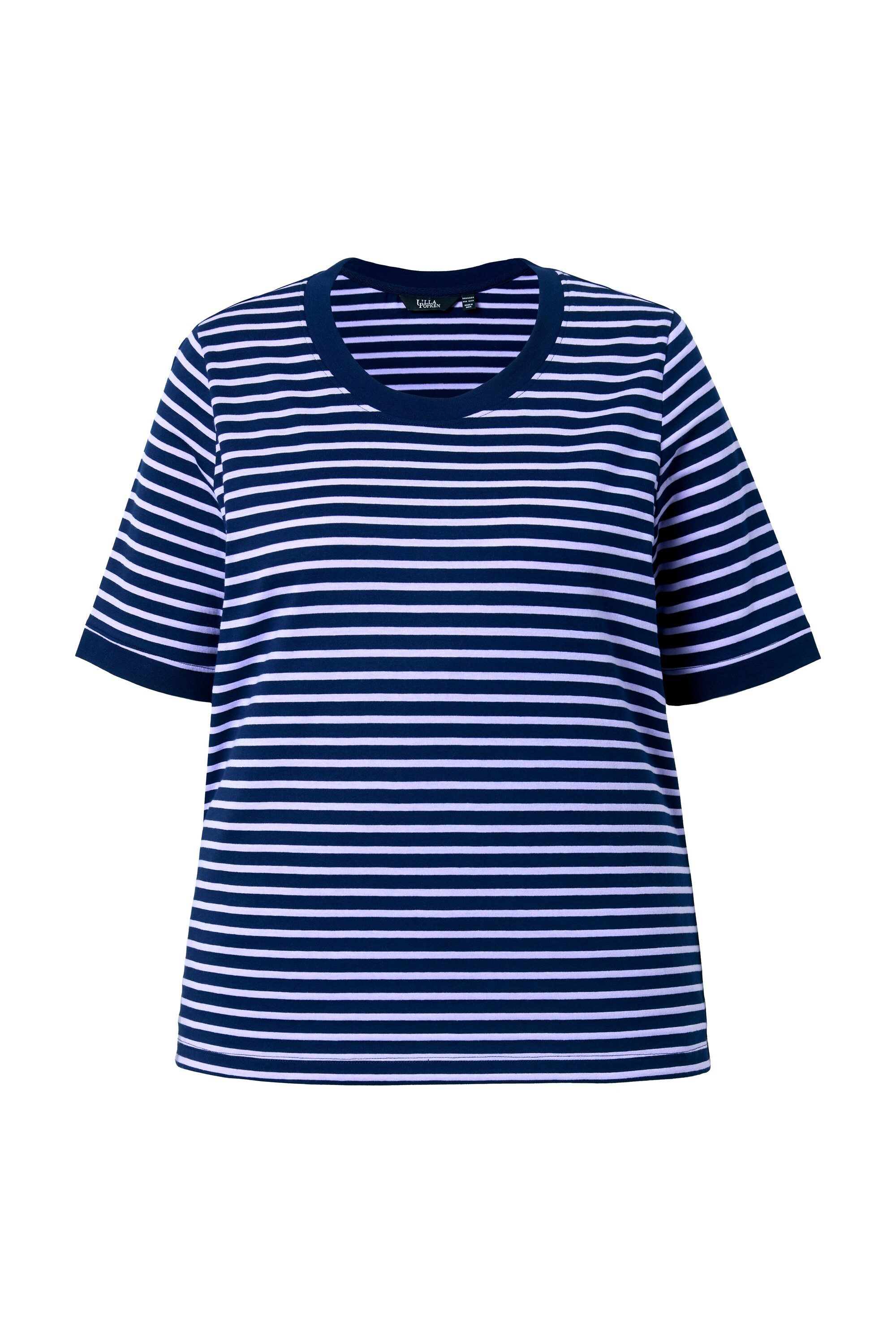 Ulla Popken T-Shirt T-Shirt Ringel Classic Rundhals Halbarm günstig online kaufen