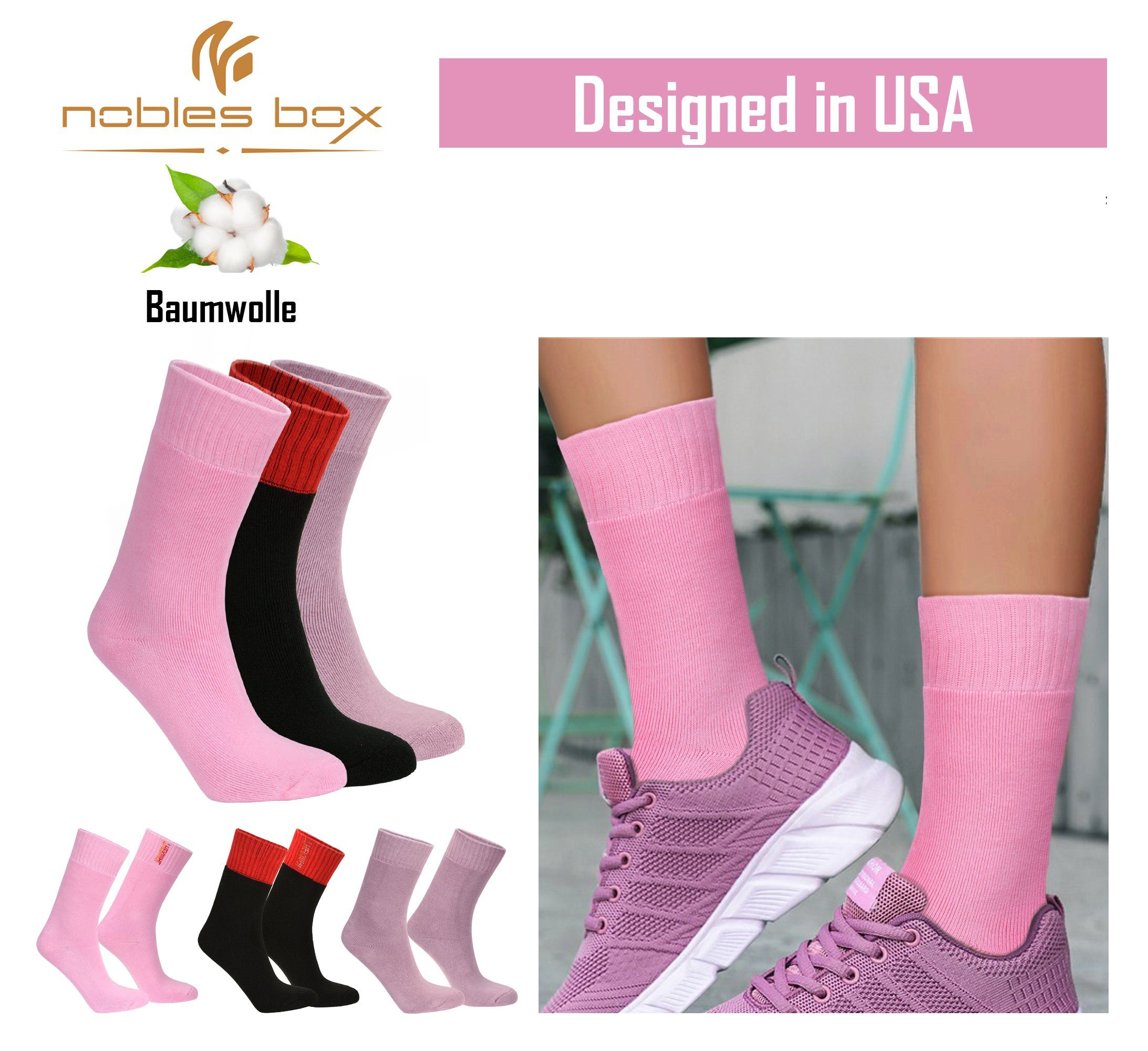 (Beutel, NoblesBox Asort-1 Damen Damen Warme Damen EU 3-Paar, 37-40 Wintersocken Arbeitssocken Größe) Thermosocken Socken,
