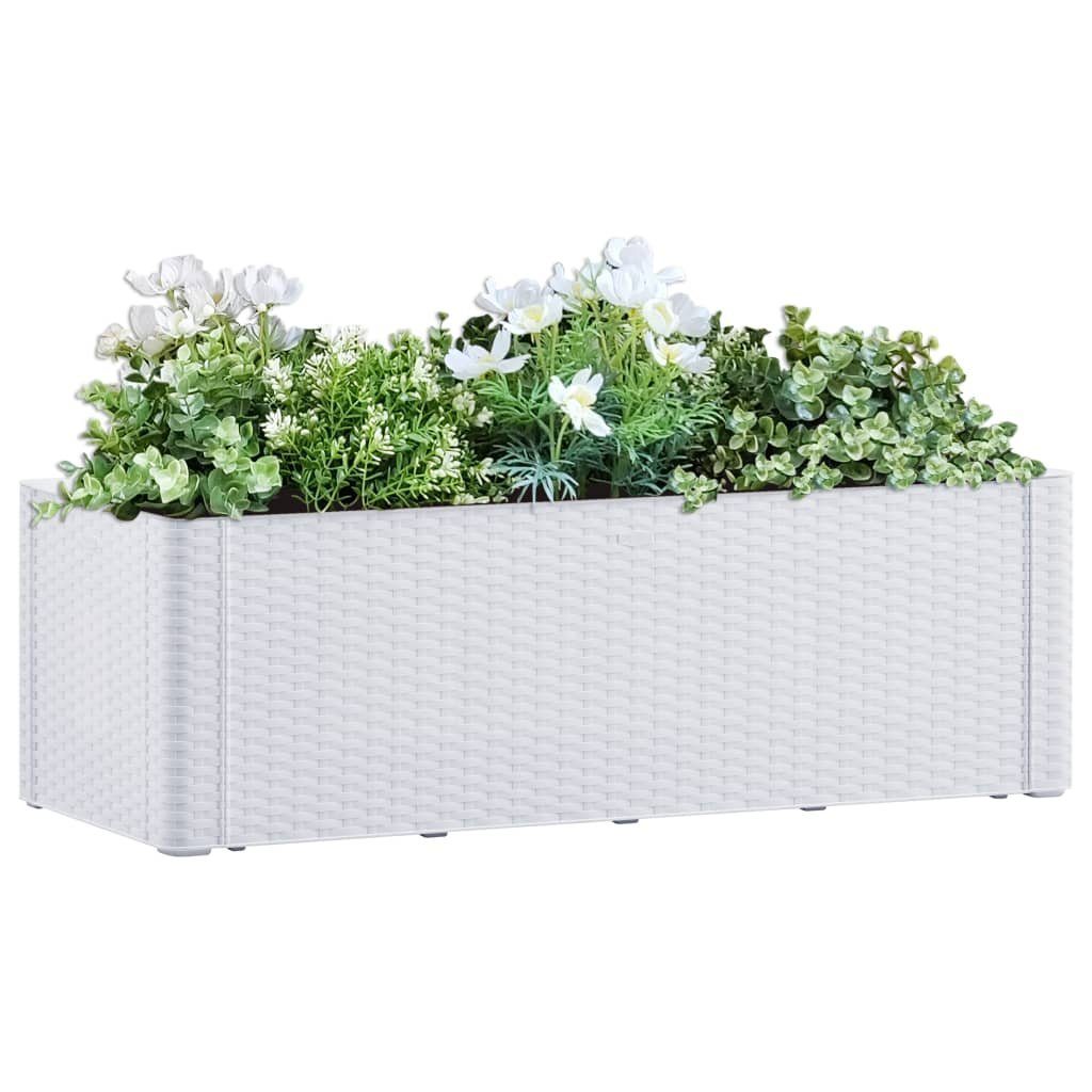 vidaXL Hochbeet Garten-Hochbeet mit Selbstbewässerungssystem Weiß 100x43x33 cm (1 St)