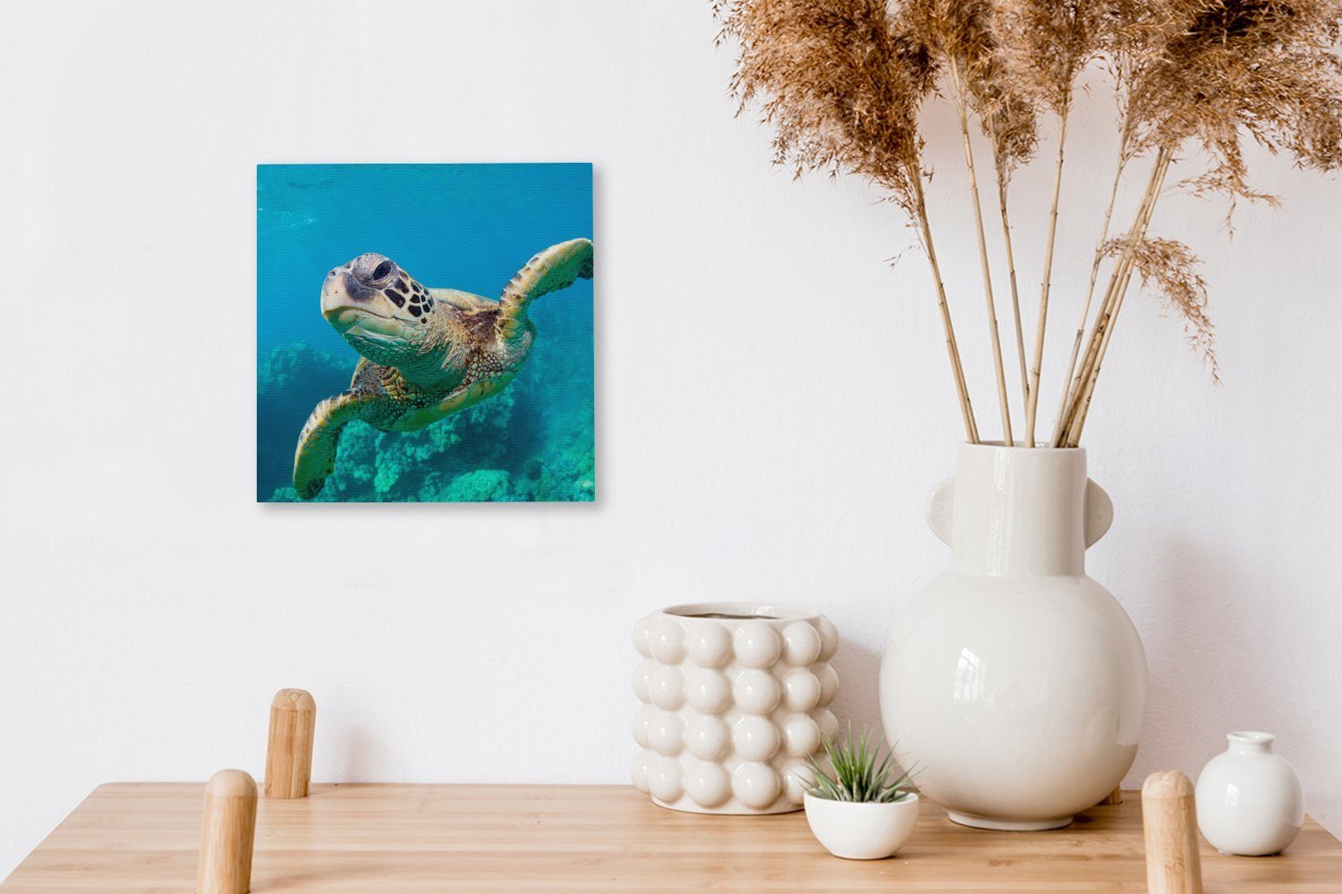 Bilder Leinwandbild Leinwand St), OneMillionCanvasses® Schlafzimmer Hawaii, für Wohnzimmer auf Meeresschildkrötenschwimmen (1