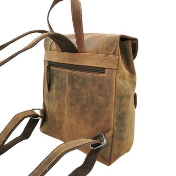 Landleder Cityrucksack Bull & Snake Frauenrucksack, gewachstes Büffelleder