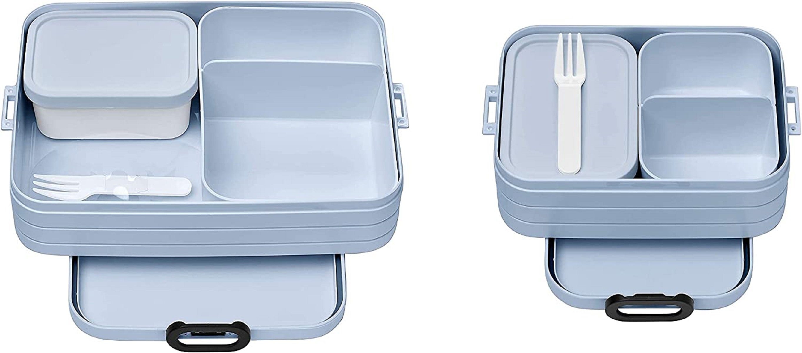Lunchbox 2-tlg.Bento et Klein / Groß Take A – Brotdose mit Fächern Hellblau