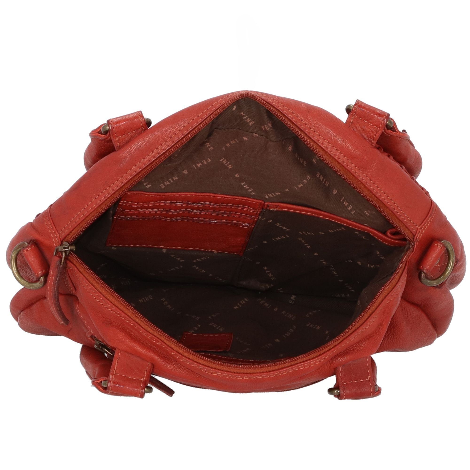 & Nature red Femi GreenLand Nine, Leder Schultertasche