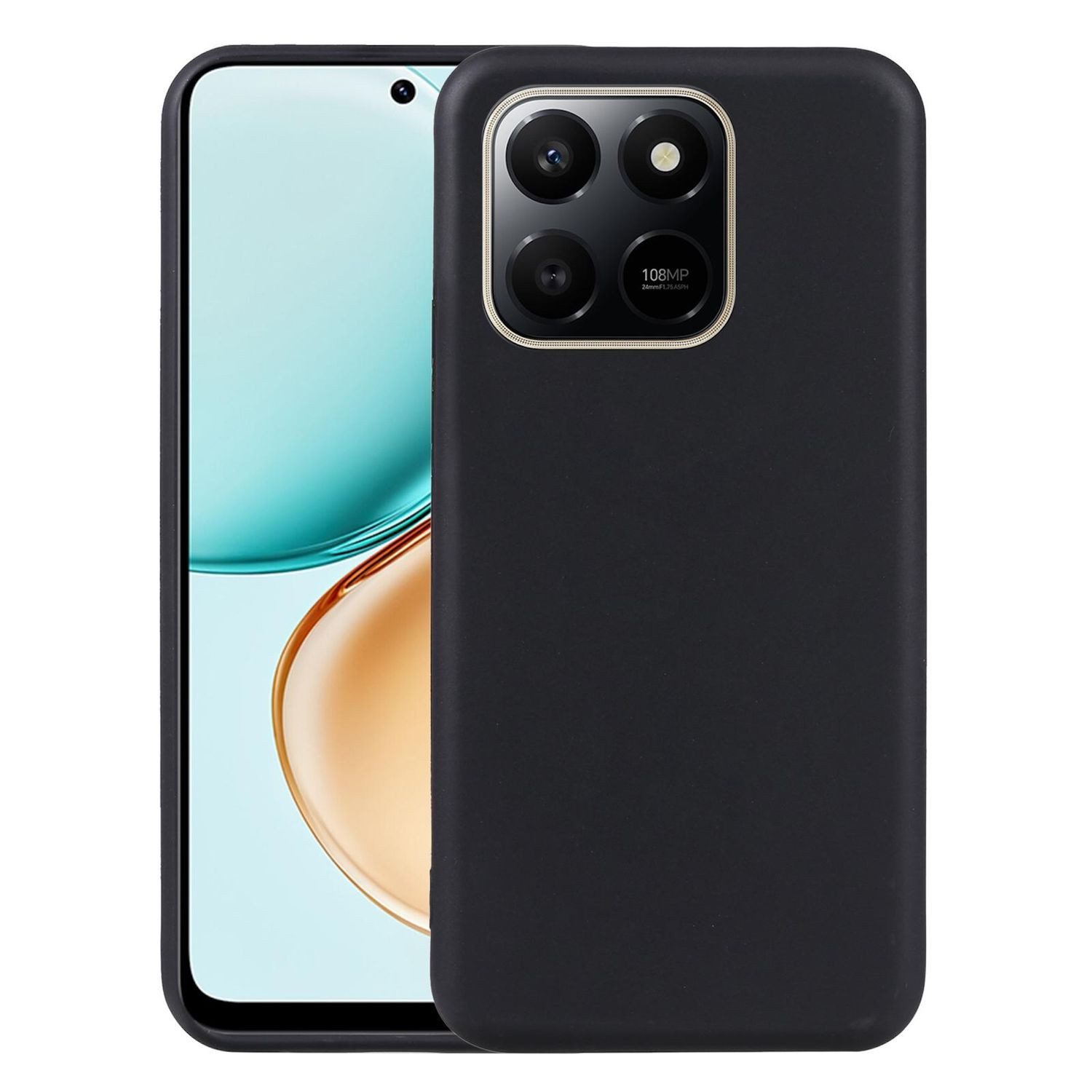 Wigento Handyhülle Für Honor 400 Smart 4G Silikon TPU Schutz Handy Hülle Flexibel Schwarz, Stilvolle TPU Hülle, präzise Aussparungen, schützend
