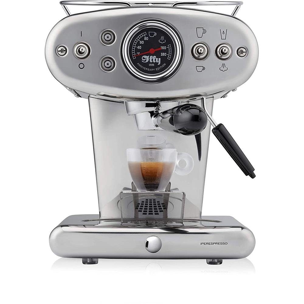 Illy Espressomaschine Anniversary X1, Edelstahl Iperespresso  Espressomaschine, Kaffee, Barista, Special Edition, analoge Anzeige,  Milchaufschäumer Dampfdüse, 14 Kapseln im Lieferumfang enthalten
