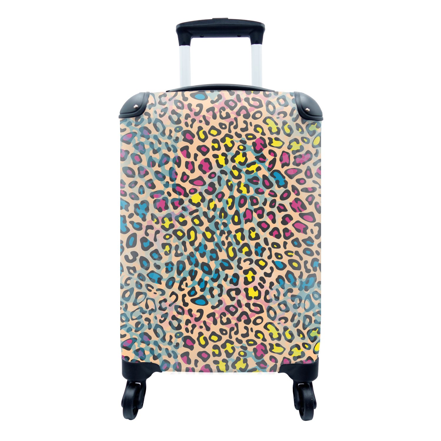 MuchoWow Handgepäckkoffer Pantherdruck - Muster - Farben, 4 Rollen, Reisetasche mit rollen, Handgepäck für Ferien, Trolley, Reisekoffer