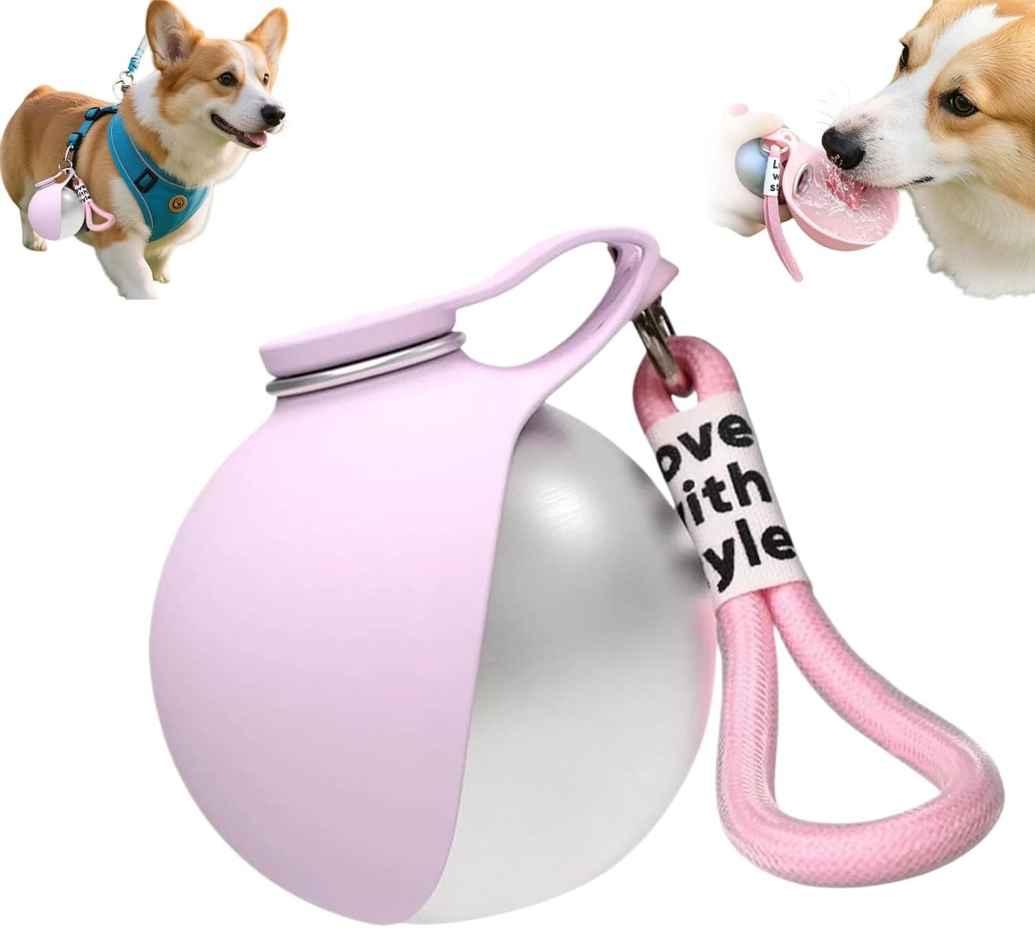 FELIXLEO Reisenapf 2 in 1 Tragbare Hundewasserflasche Faltbar