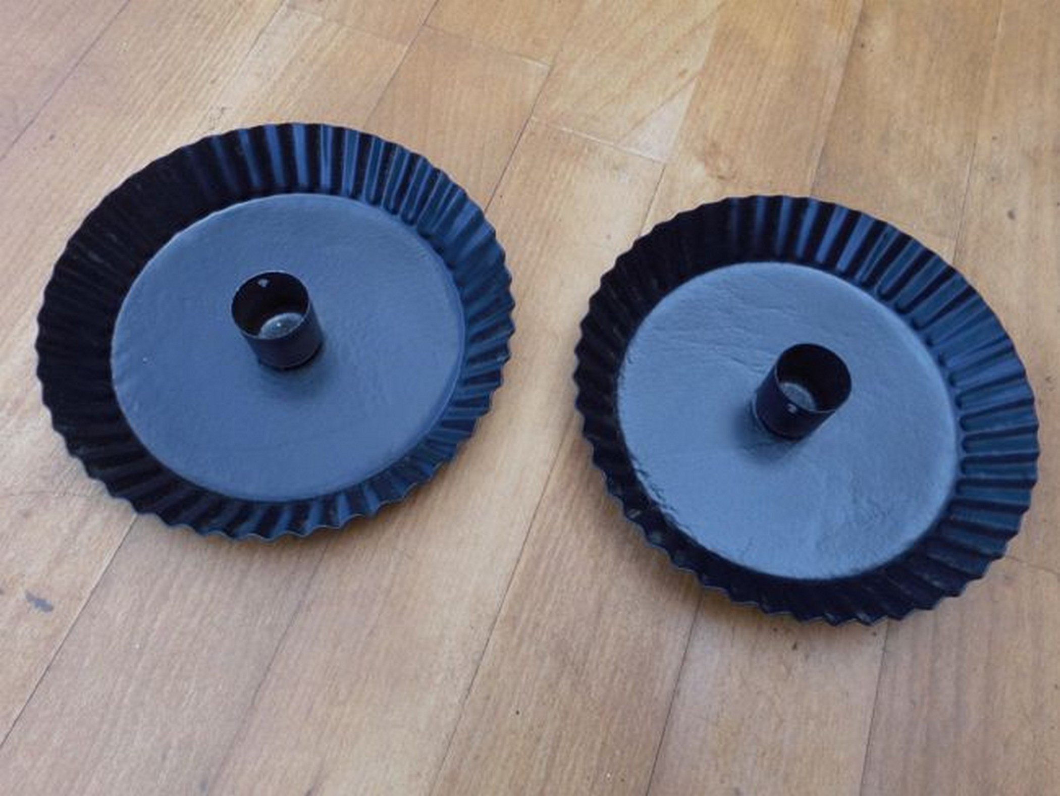 Deko-Impression Kerzenhalter Kerzenteller Kerzenhalter Kerzenständer 2er Set Eisen für Tafelkerzen (2 St)