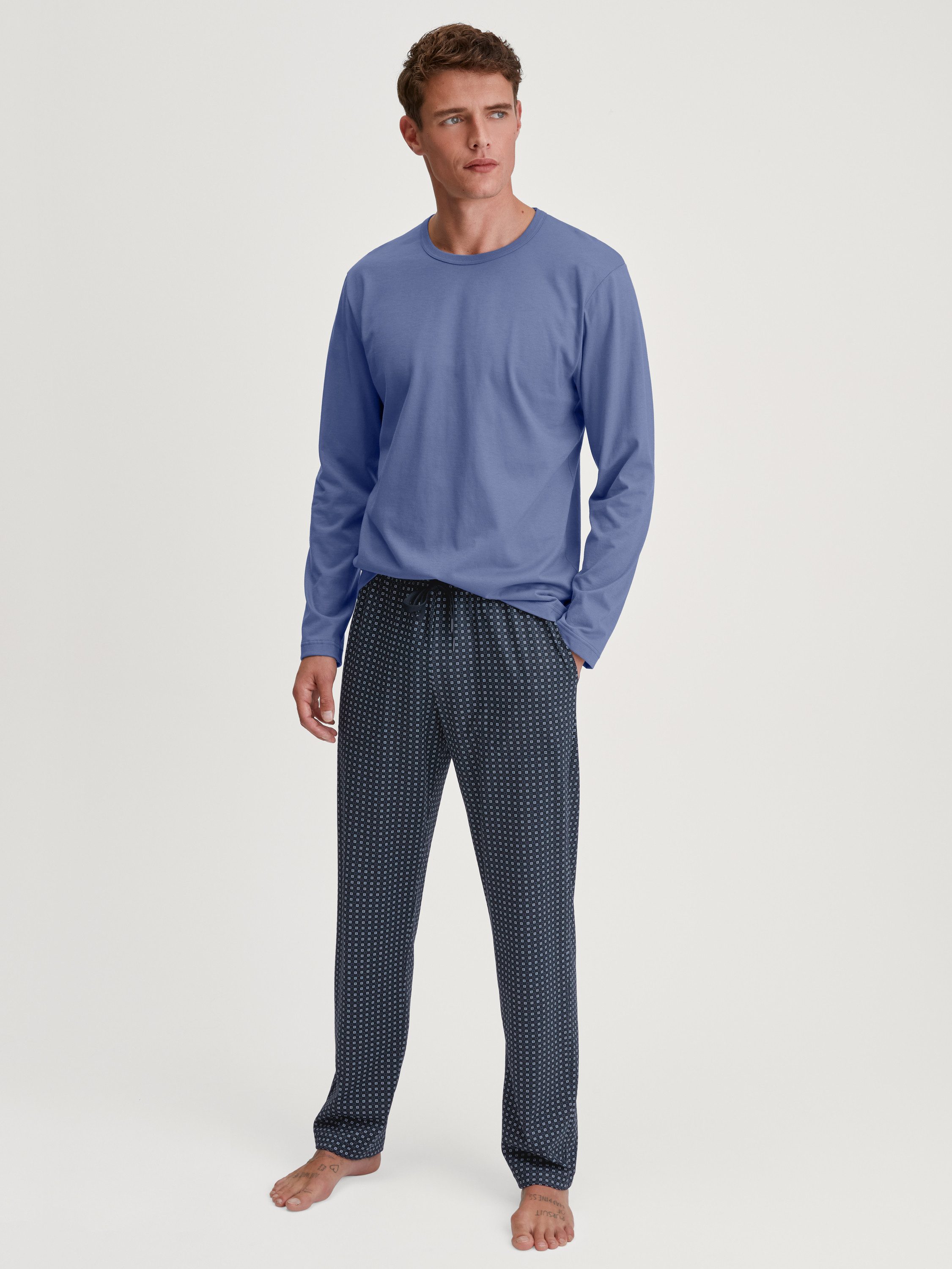 CALIDA Pyjamaoberteil Remix Basic Sleep Herren (1-tlg) Bio-Baumwolle, pflegeleicht, atmungsaktiv, feuchtigkeitsregulierend