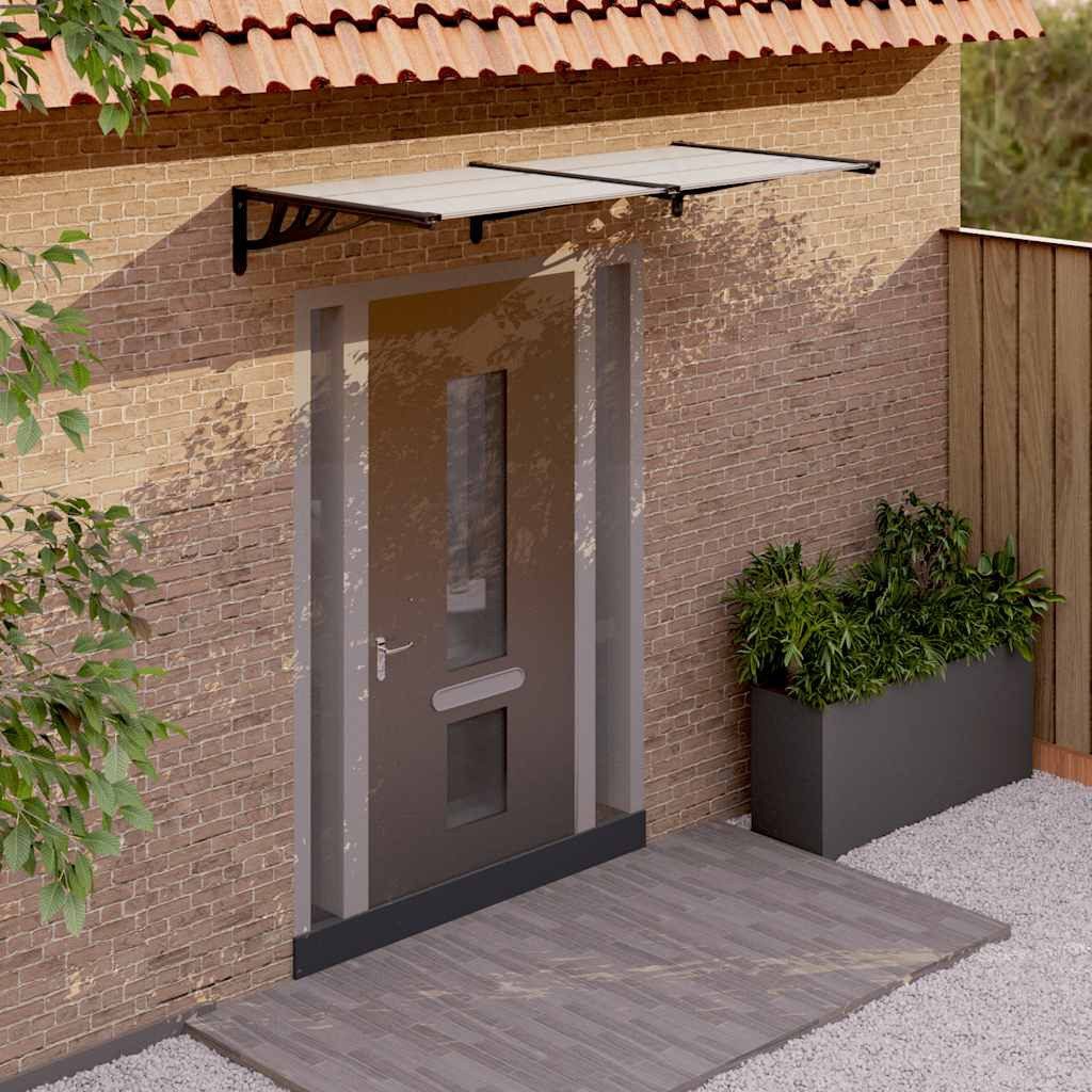 vidaXL Markise Türvordach Schwarz und Transparent 199x90 cm Polycarbonat (1-St)