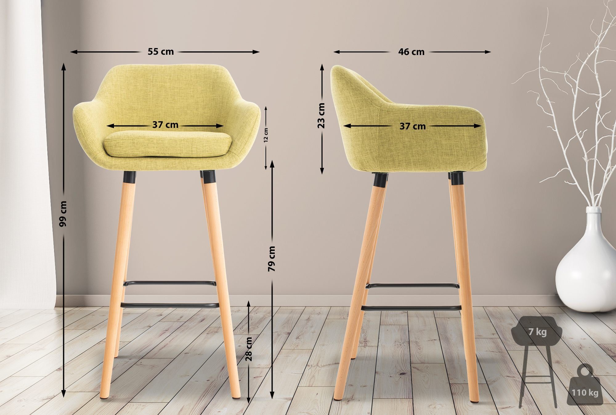 CLP Barhocker Grant (2er Set, 2 günstig online kaufen