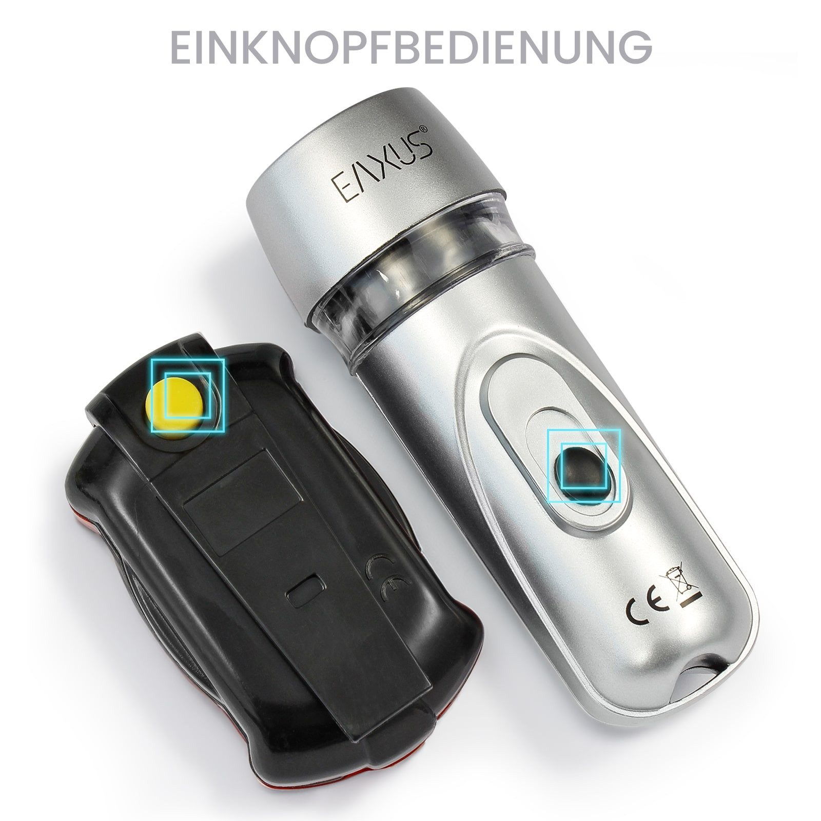 EAXUS Taschenlampe, Outdoor LED Beleuchtung rot & weiß, inkl. Halterungen, versch. Modi