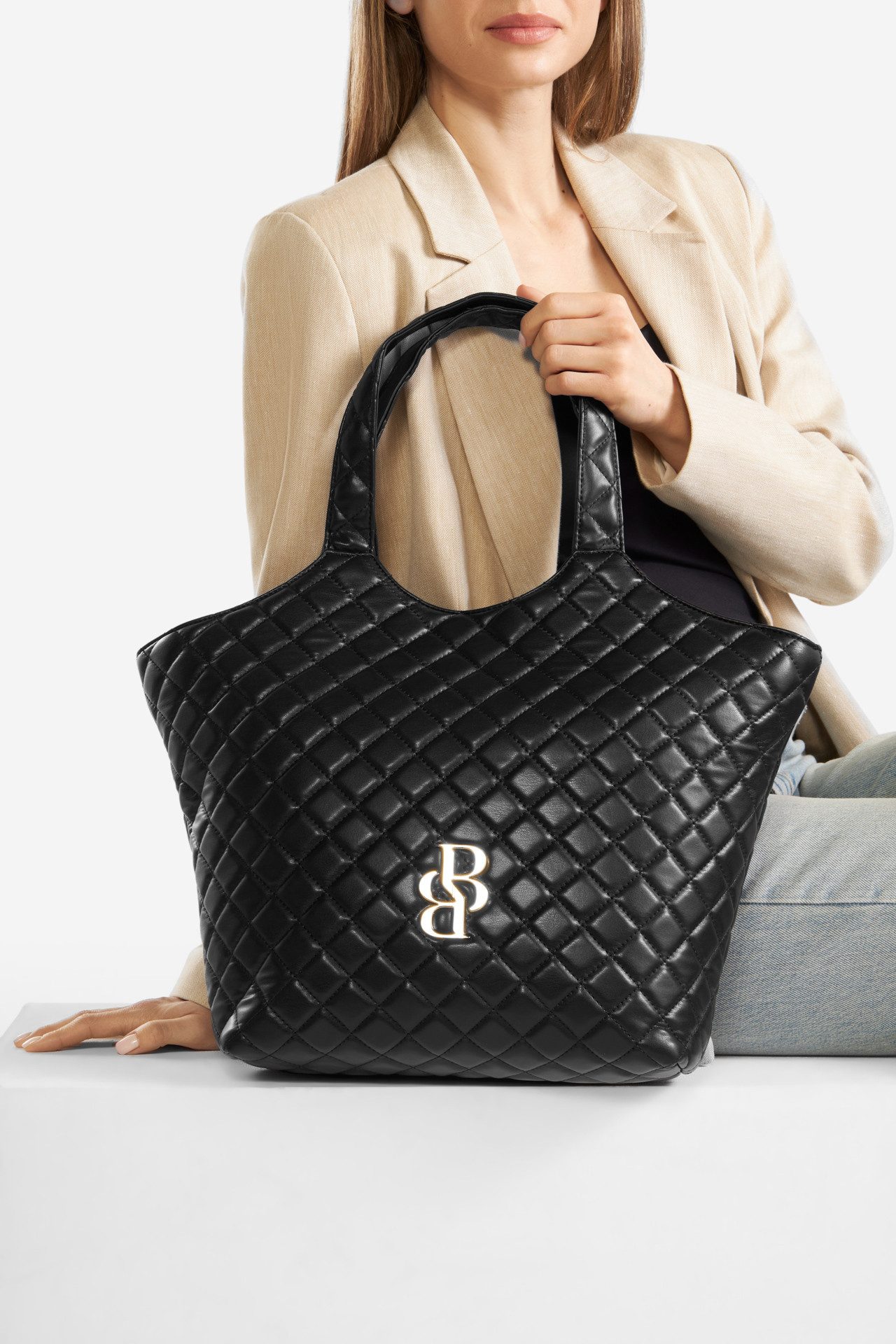 Handtasche Badura Große Shopper Tasche FELICIE-01 schwarz