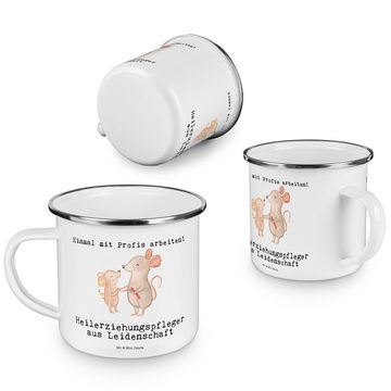Mr. & Mrs. Panda Becher Heilerziehungspfleger Leidenschaft - Weiß - Geschenk, Ausbildung, Kol, Emaille, Korrosionsbeständig