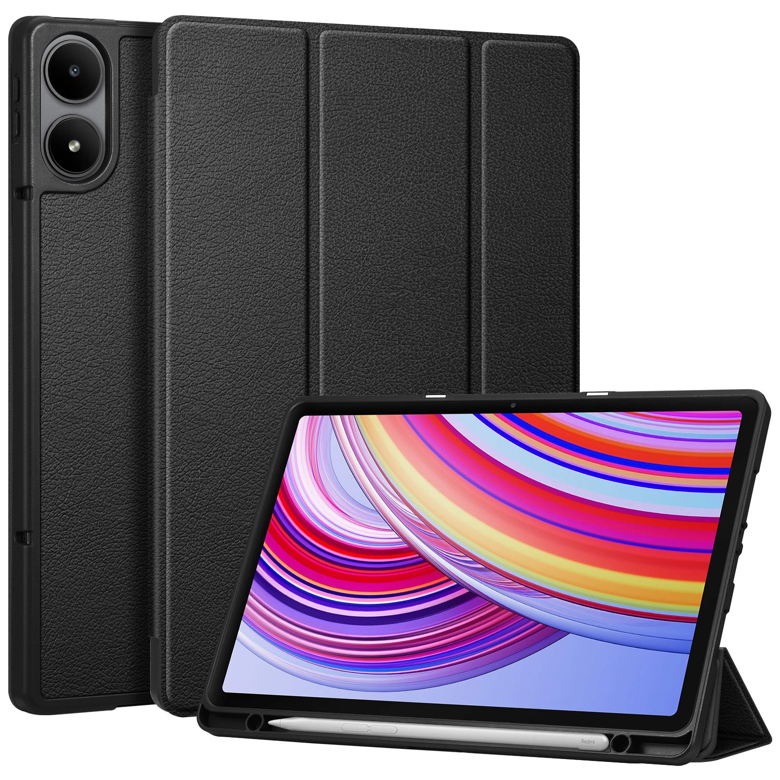 Fintie Tablet-Hülle für Xiaomi Redmi Pad Pro 12.1 Zoll 2024 - Soft TPU Rückseite Abdeckung, Schutzhülle mit Stifthalter und Auto Schlaf/Wach Funktion
