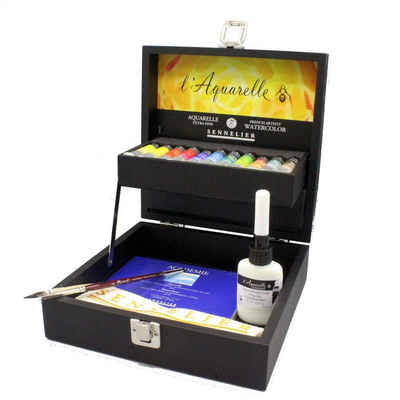 SENNELIER Aquarellfarbe l'Aquarelle extra-feine Aquarellfarben, Holzbox-Set, 11 Tuben á 10ml, inkl. Zubehör