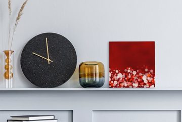 OneMillionCanvasses® Leinwandbild Roter Glitzer mit unscharfem Hintergrund, (1 St), Leinwand Bilder für Wohnzimmer Schlafzimmer