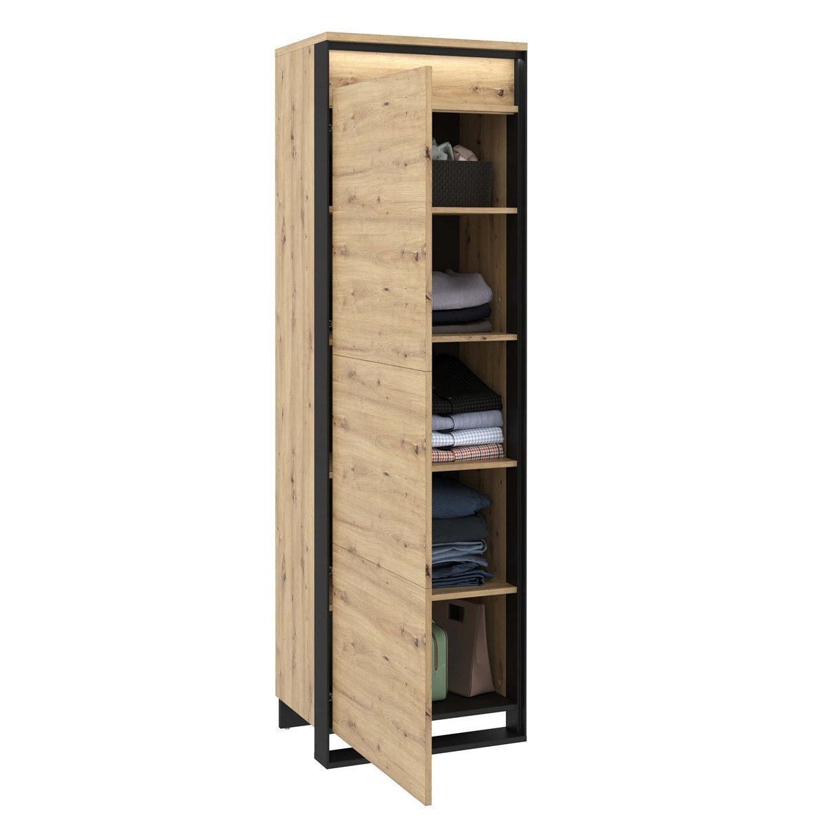 Compleo Kleiderschrank LIMA mit Drehtür, push to open, Schränke mit Tür