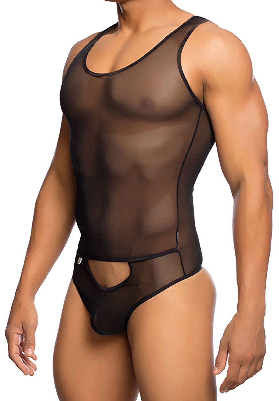 MOB Eroticwear Body Transparenter String-Body - schwarz (1-tlg) transparent