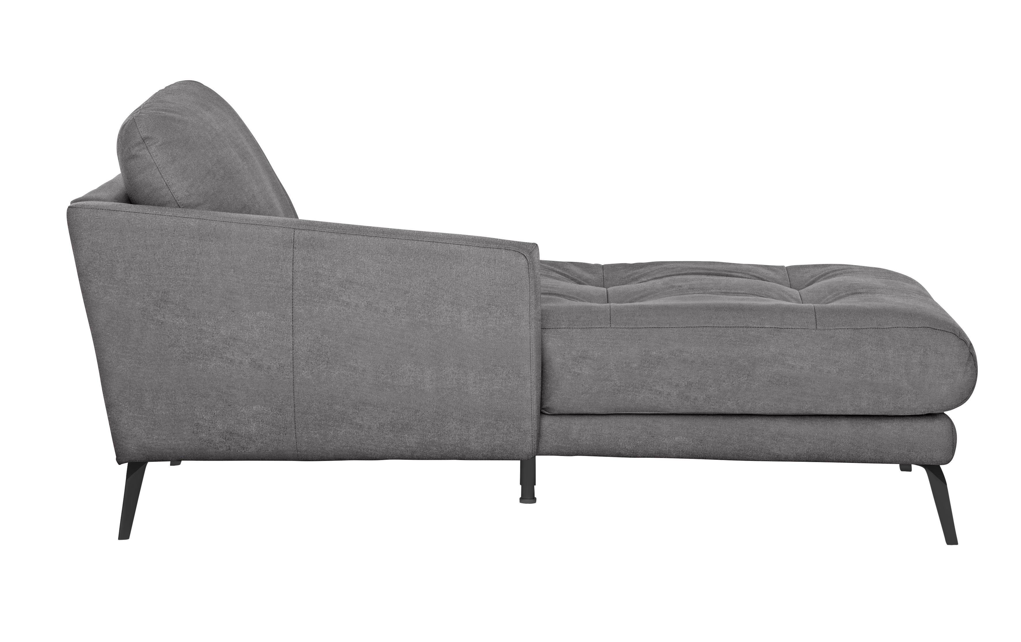 Füße Heftung schwarz dekorativer Sitz, im mit W.SCHILLIG softy, Chaiselongue pulverbeschichtet