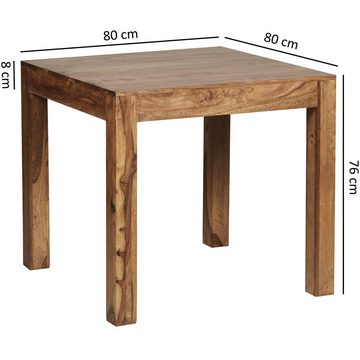 KADIMA DESIGN Esstisch Esszimmertisch Massiv – Quadratische Tischplatte mit Holzmaserung