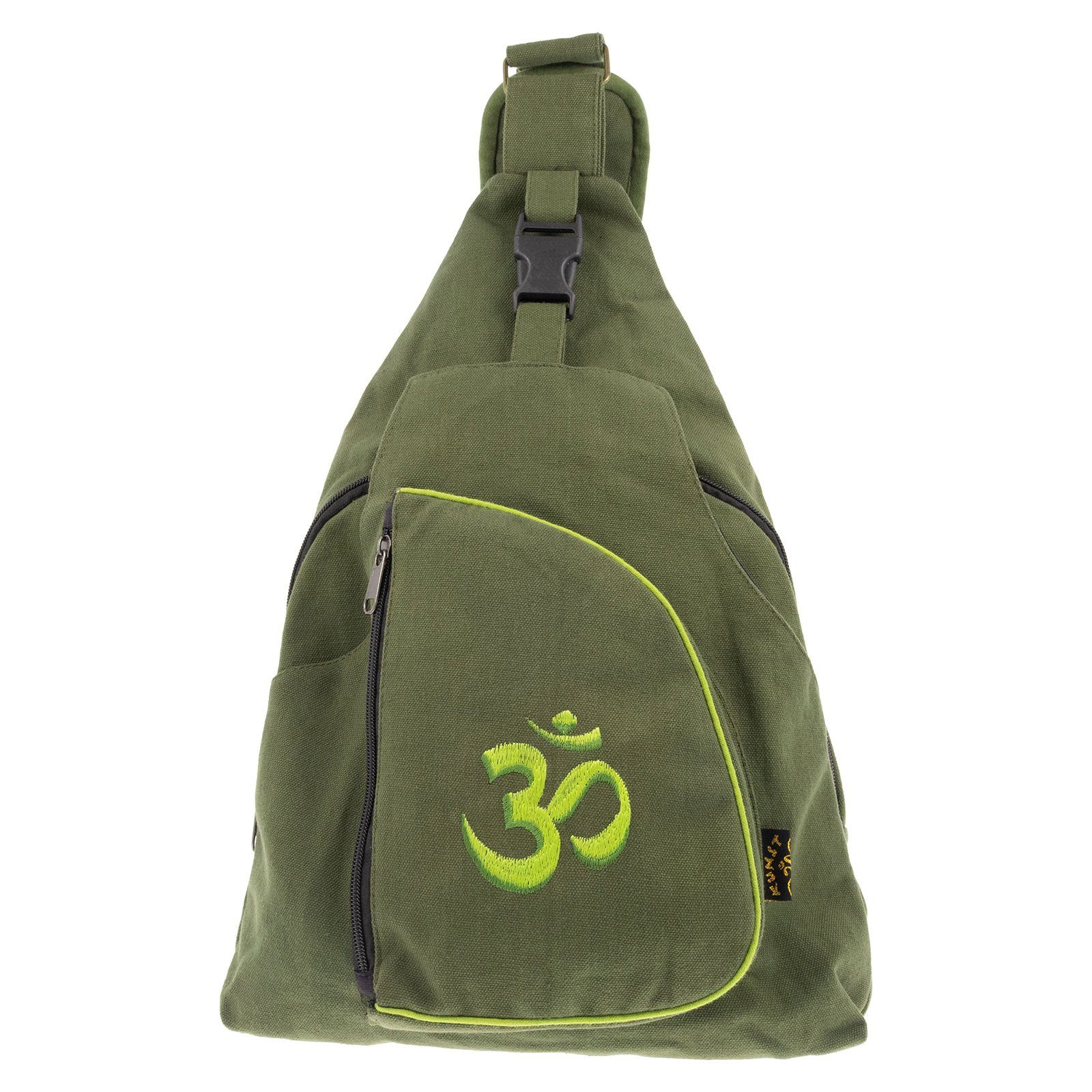 KUNST UND MAGIE OM Sling L Bodybag Schultertasche Rucksack Schultertasche Symbol Grün Bag Hippie