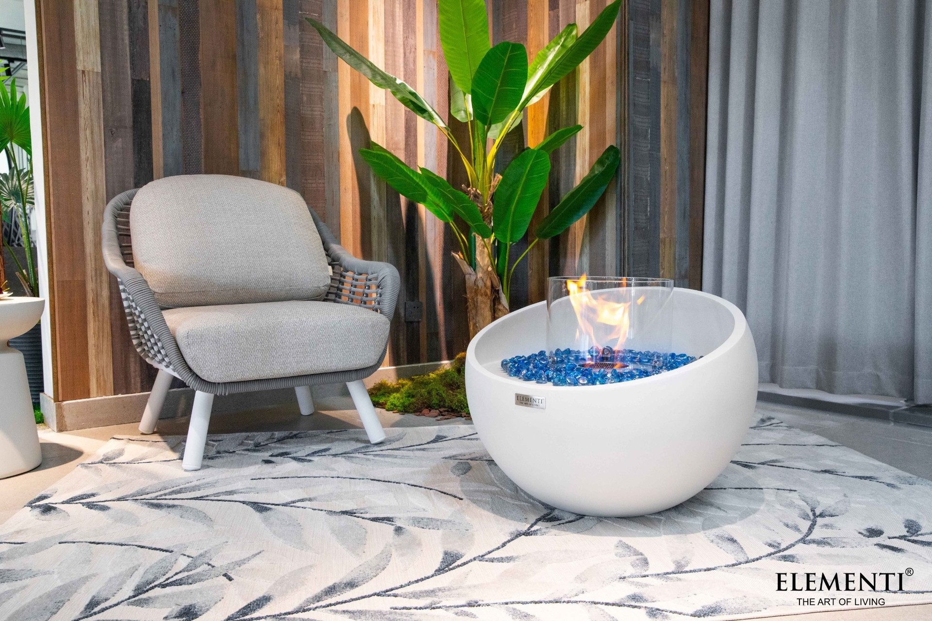 ELEMENTI Dekokamin FIRENZE ETHANOL FEUERSTELLE (Cremeweiß, Stein)