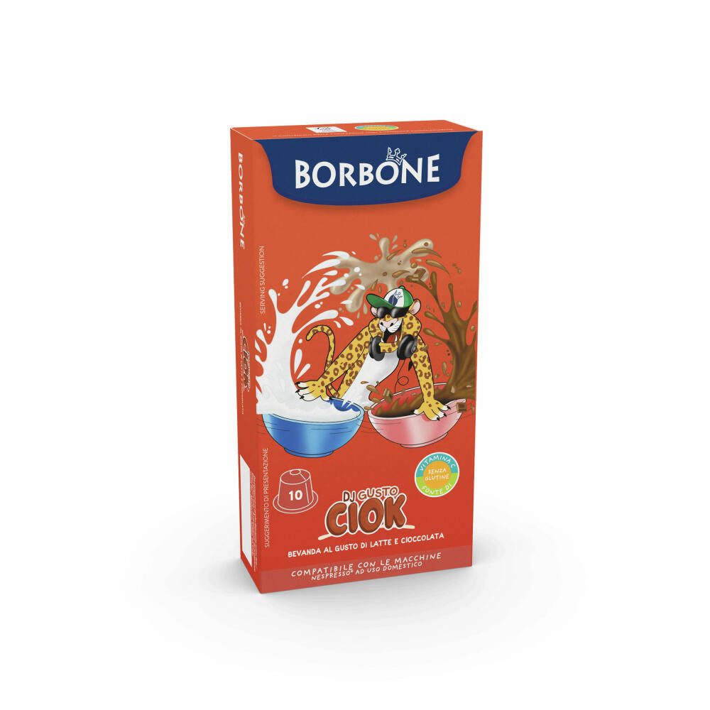 Caffè Borbone Milchmischgetränk Dj Gusto Ciok, 10 Kapseln, Kompatibel mit dem Nespresso-Kapselsystem*