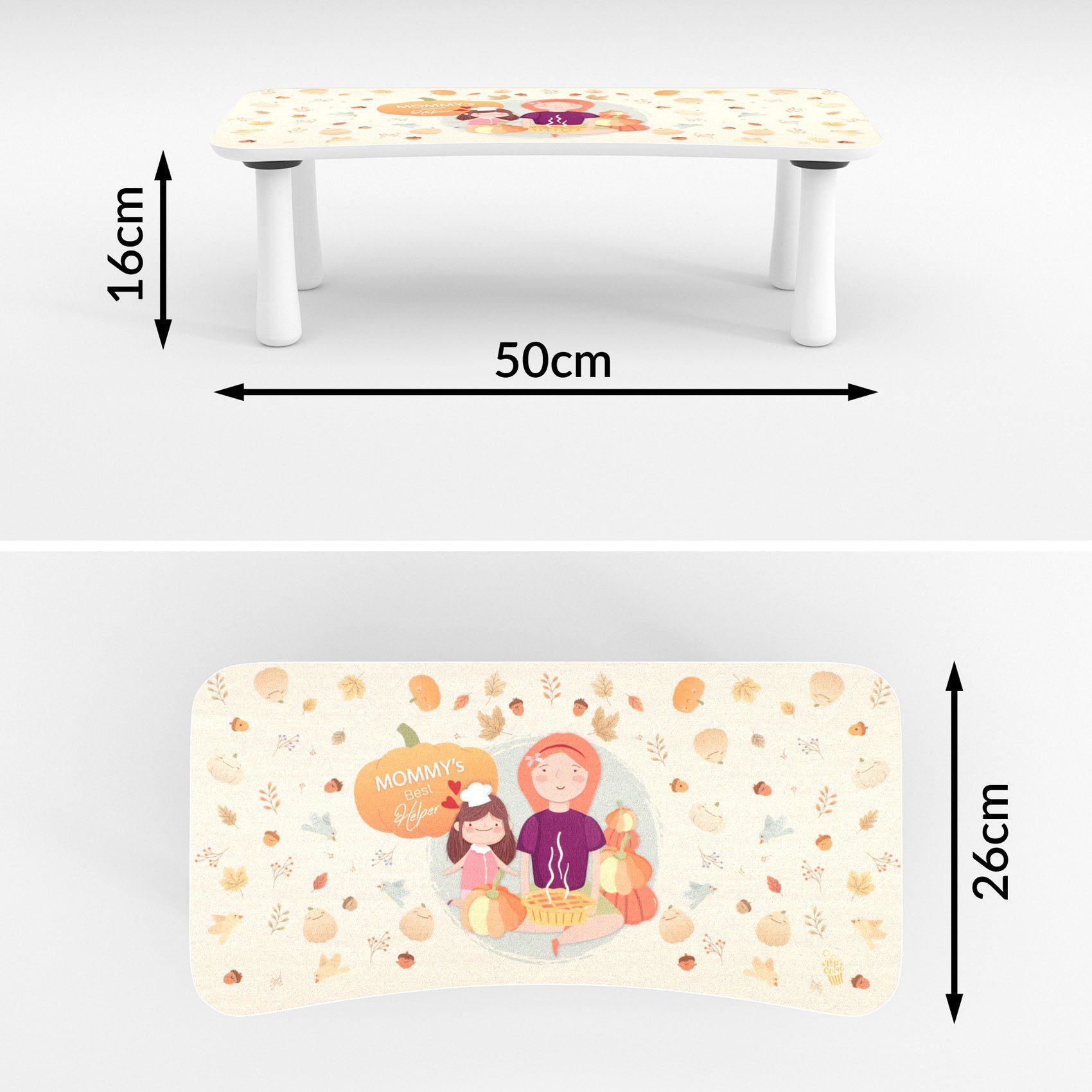 ANRO Tritthocker PopCorn Kindermöbel aus Holz mit Motiv (5 St), Spannendes Kindermotiv Mommy Helper Beige