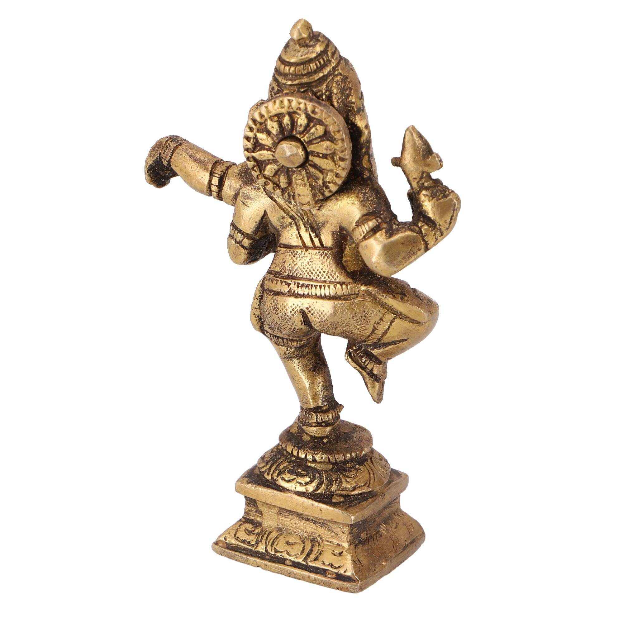 Guru-Shop Dekofigur Messingfigur Ganesha Ganesha.. Statue, tanzender
