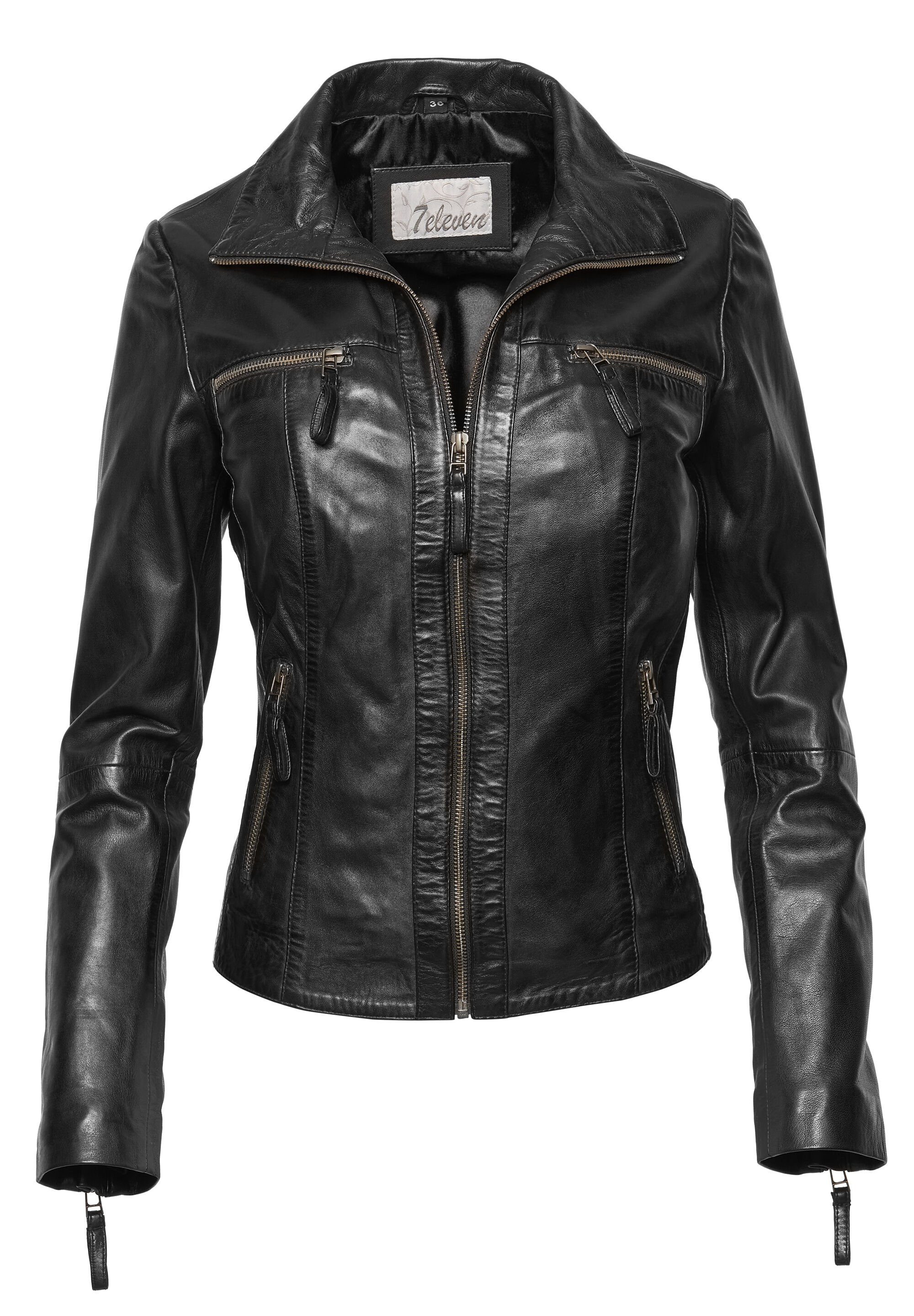 7eleven Lederjacke SENONA (1-St) im Uni-Design günstig online kaufen