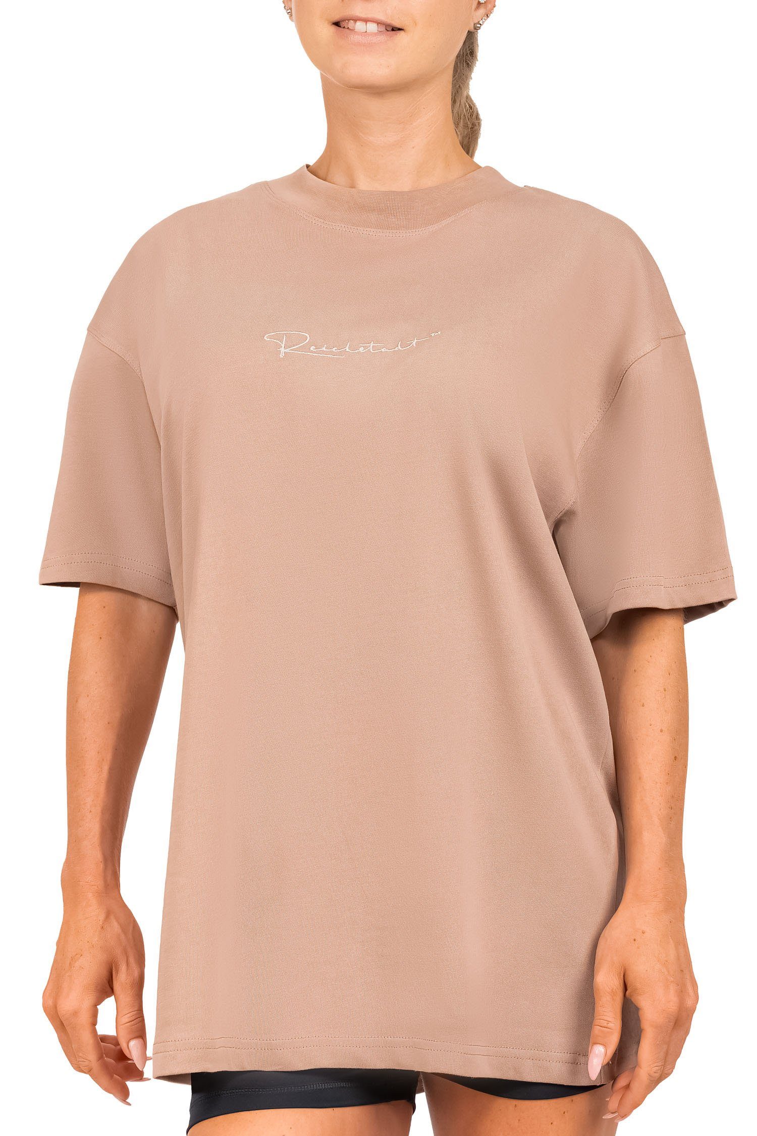 Reichstadt Oversize-Shirt Casual Oversize Shirt 23RSW044 Warm Brown XXL mit Stitching am Kragen