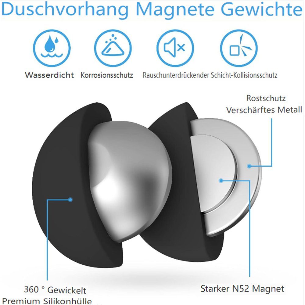FELIXLEO Duschrollo Duschvorhang-Gewichte silikonbeschichtete Starke Duschv günstig online kaufen