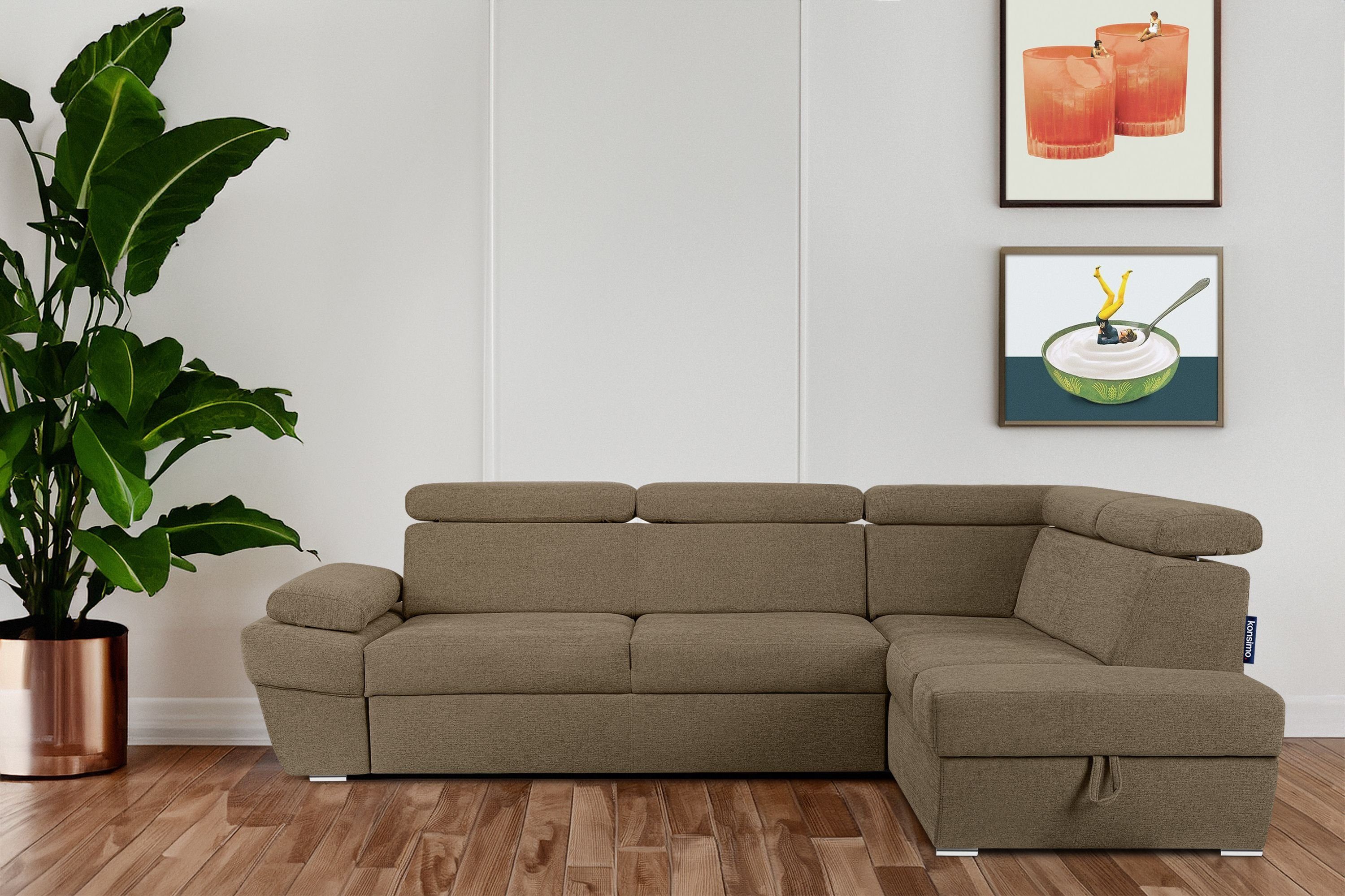 KONSIMO® Ecksofa RATLO Ecksofa, mit Bettfunktion günstig online kaufen