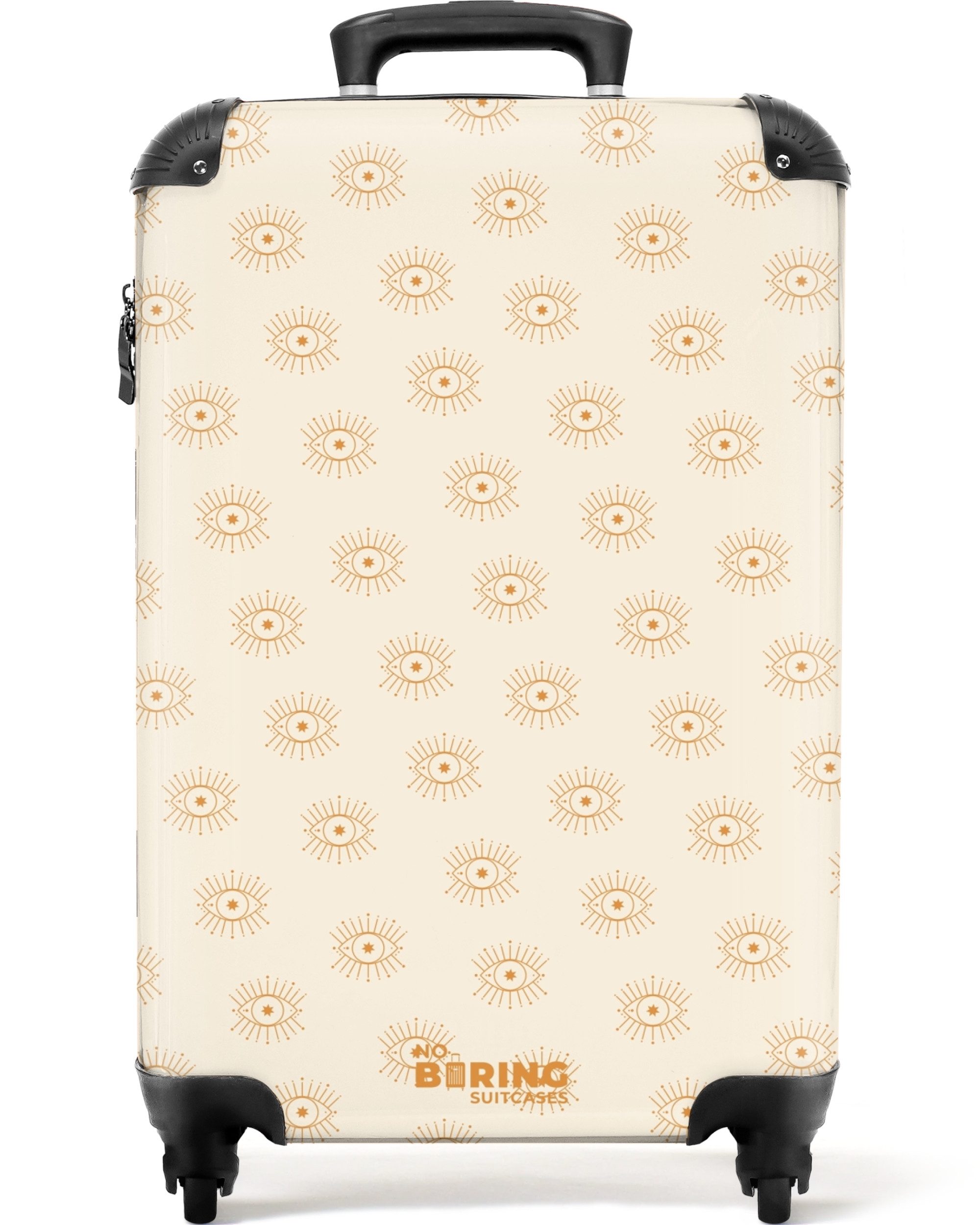 Hartschalen-Trolley Beige mit böhmischem Augenmuster 55x35x20cm