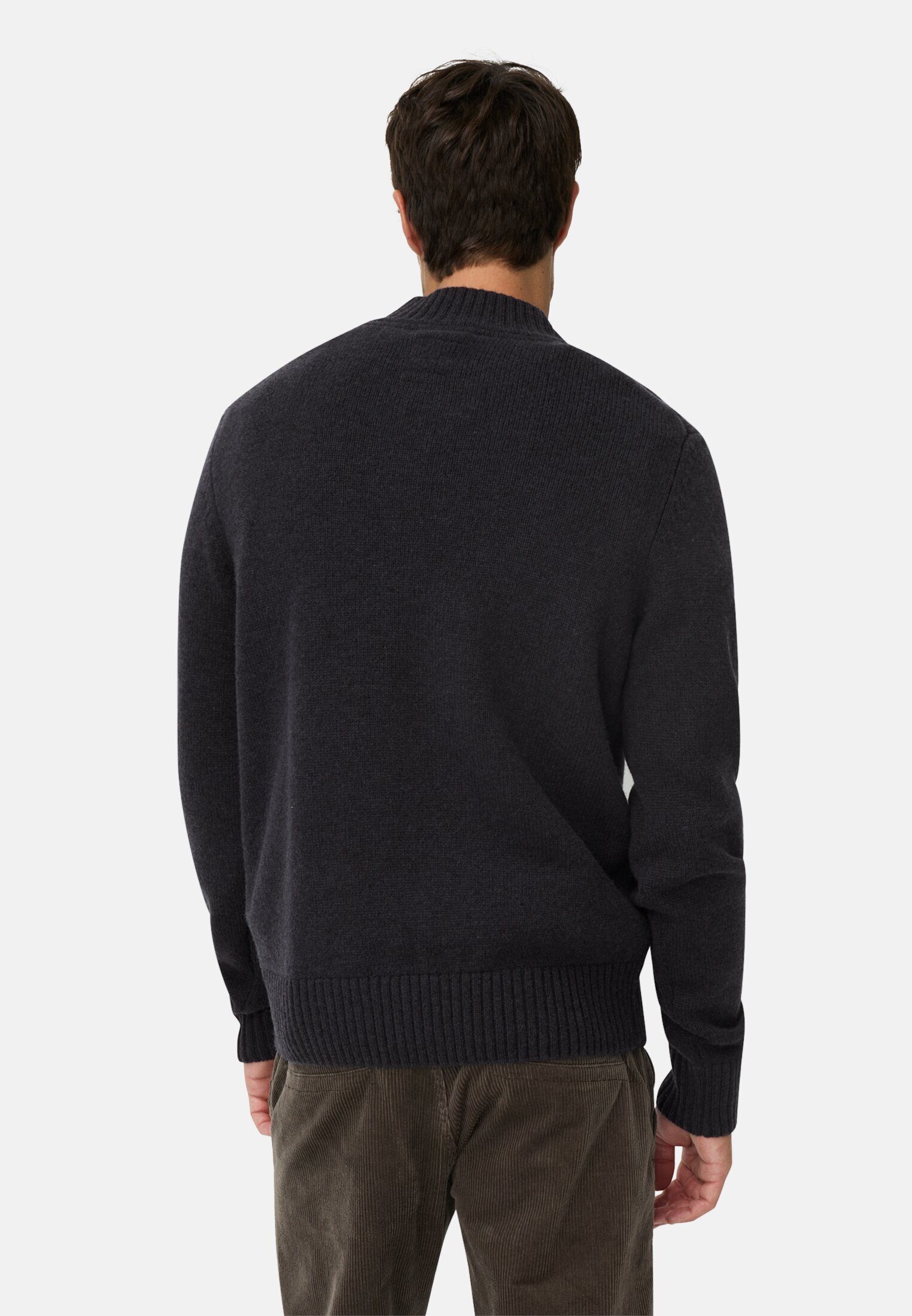 camel active Strickpullover aus reiner Lammwolle Langarm Markenlogo