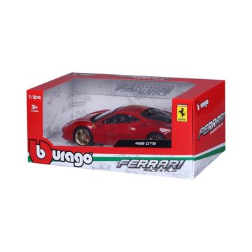 Bburago Modellauto Ferrari F488 GTB (rot), Maßstab 1:24, detailliertes Modell