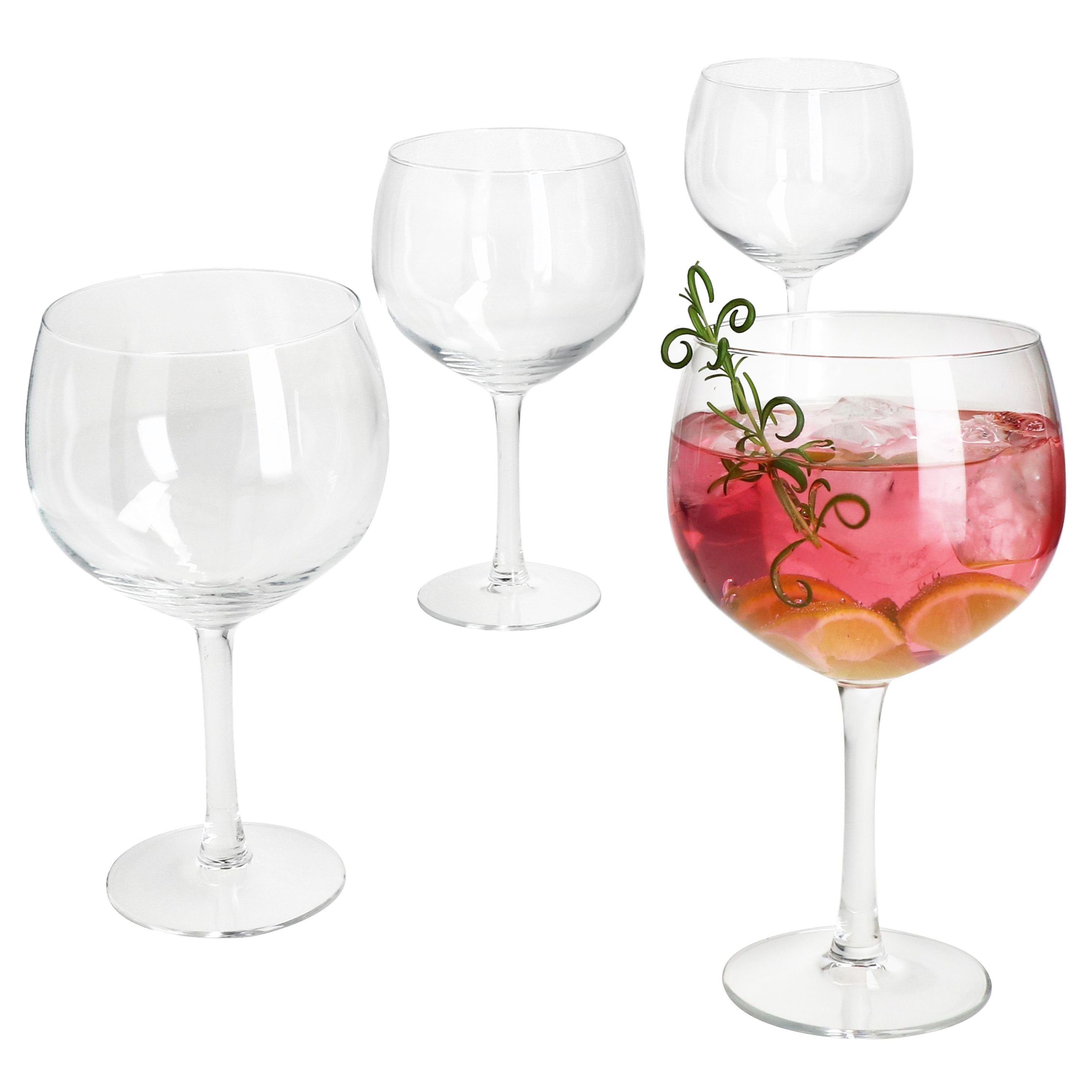 Longdrinkglas 4x Gin Tonic Gläser 400ml Longdrink-Glas klar Cocktail-Gläser Wasser